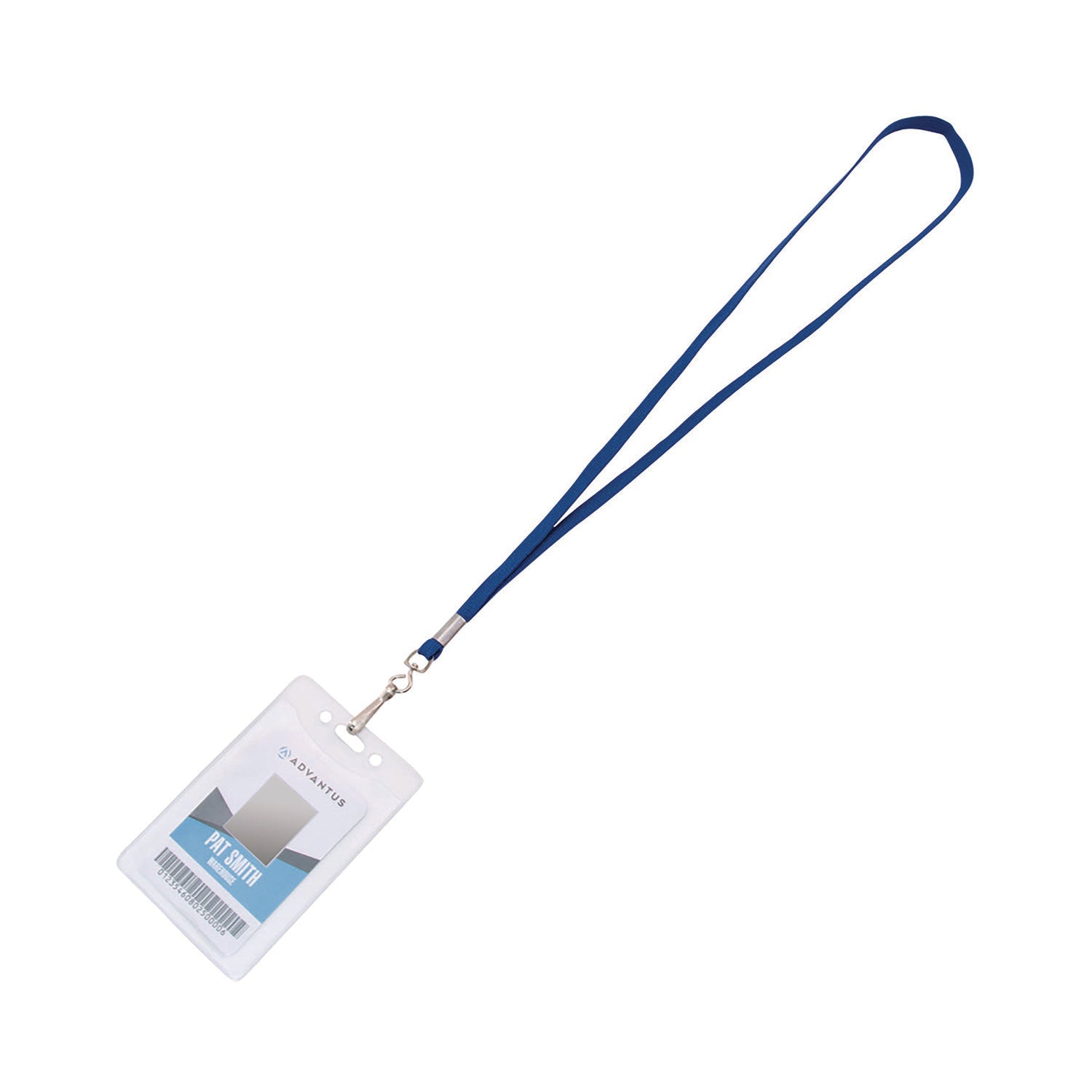 Advantus Metal Clasp Lanyard - 100 / Box - 36" Length - Blue - Woven, Metal