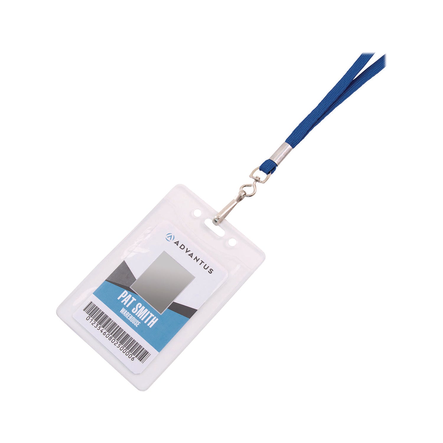 Advantus Metal Clasp Lanyard - 100 / Box - 36" Length - Blue - Woven, Metal