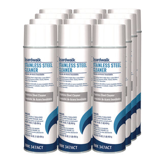 Stainless Steel Cleaner and Polish, Lemon, 18 oz Aerosol Spray, 12/Carton