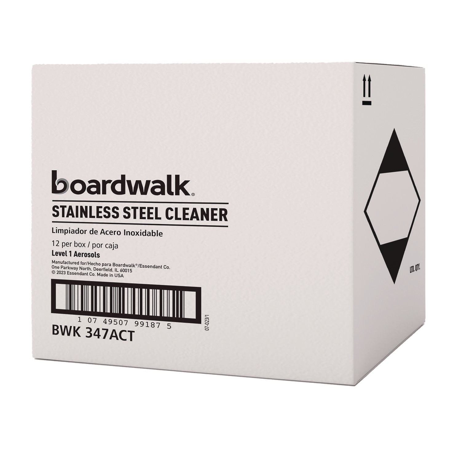 Stainless Steel Cleaner and Polish, Lemon, 18 oz Aerosol Spray, 12/Carton