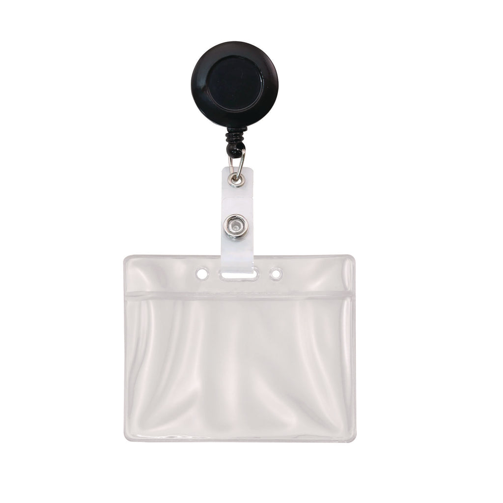Advantus Vinyl ID Badge Holders - Support 3.50" x 2.50" Media - Horizontal - Vinyl - 50 / Pack - Clear - Durable