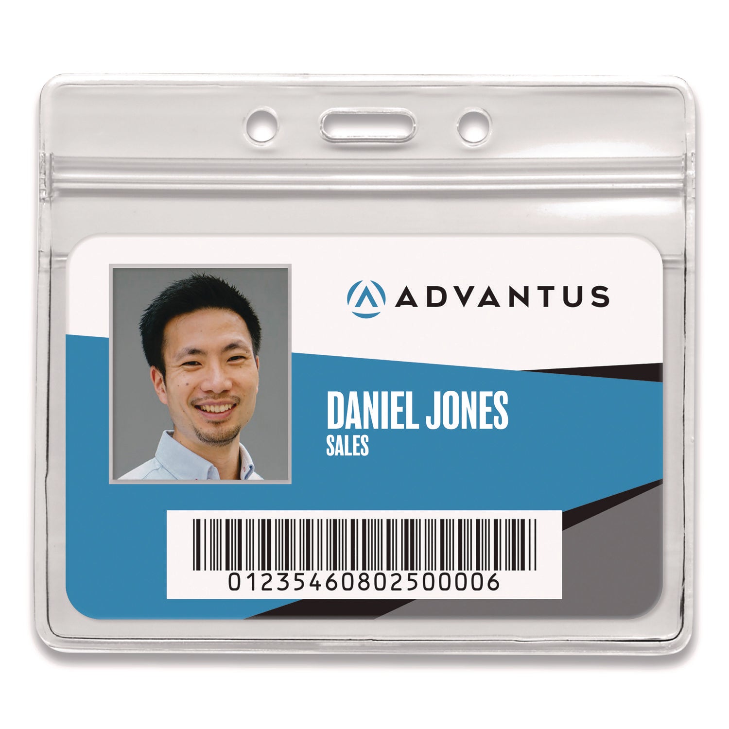 Advantus Vinyl ID Badge Holders - Support 3.50" x 2.50" Media - Horizontal - Vinyl - 50 / Pack - Clear - Durable