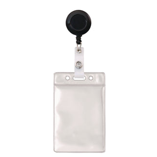 ID Badge Holder, Clear, Vertical Orientation, 2.38 x 3.5 Insert, 50/Pack