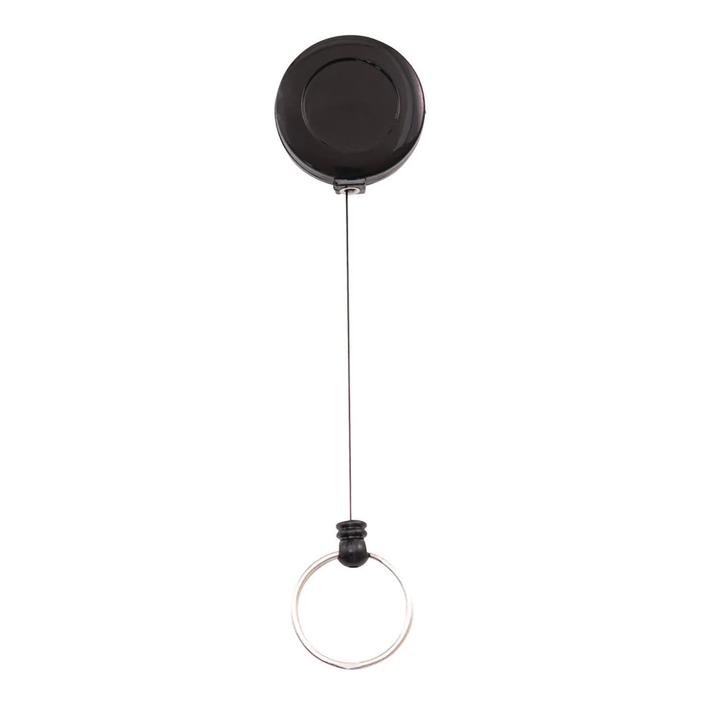 Advantus Clip-on Ring Retractable ID Reel - 12 / Box - Black - Sturdy