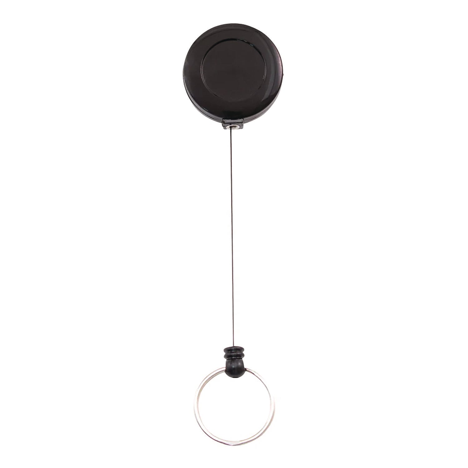 Advantus Clip-on Ring Retractable ID Reel - 12 / Box - Black - Sturdy