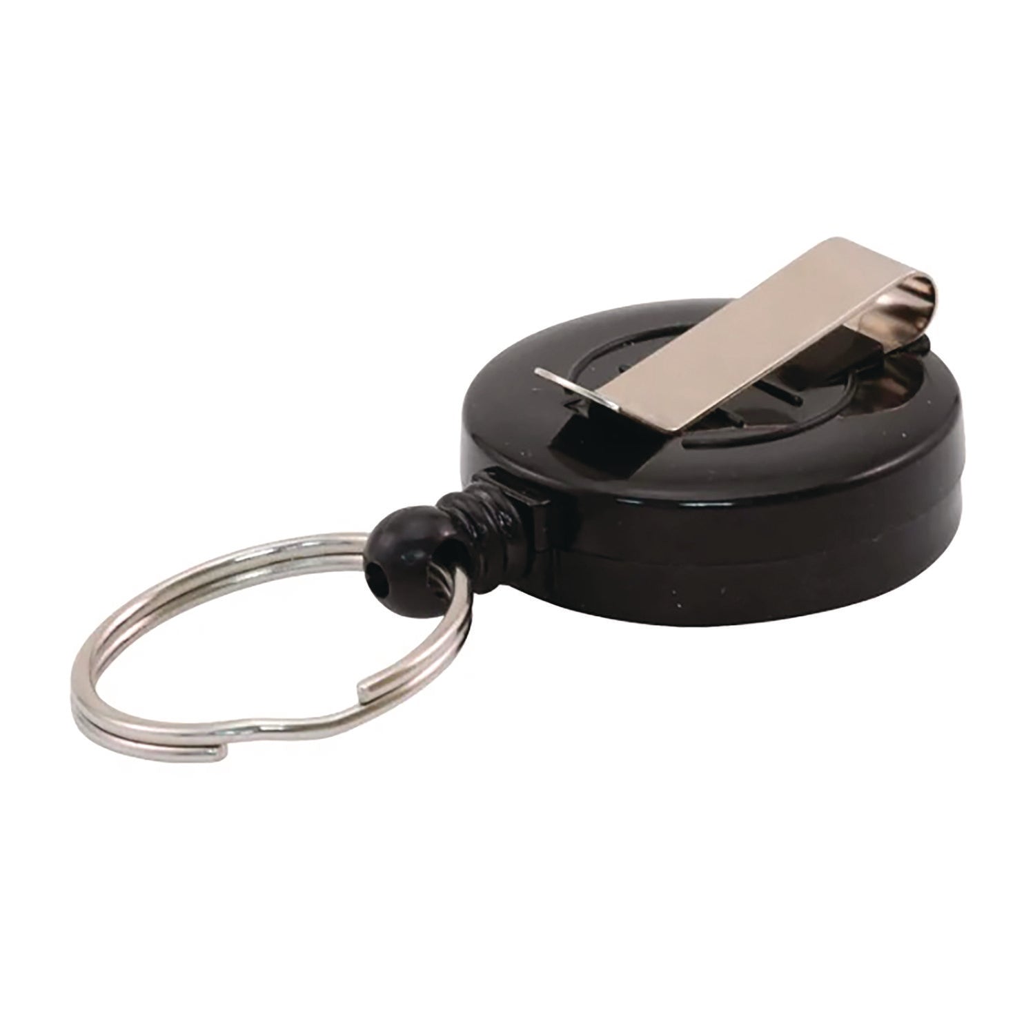 Advantus Clip-on Ring Retractable ID Reel - 12 / Box - Black - Sturdy