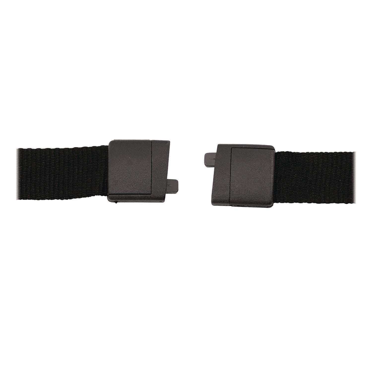 Advantus Plastic Hook Flat Breakaway Lanyard - 12 / Pack - 36" Length - Black - Plastic