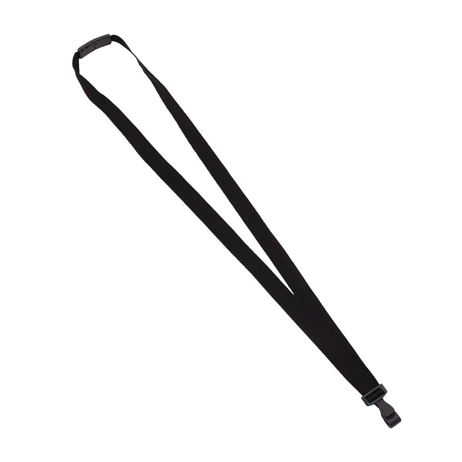 Advantus Plastic Hook Flat Breakaway Lanyard - 12 / Pack - 36" Length - Black - Plastic - 1