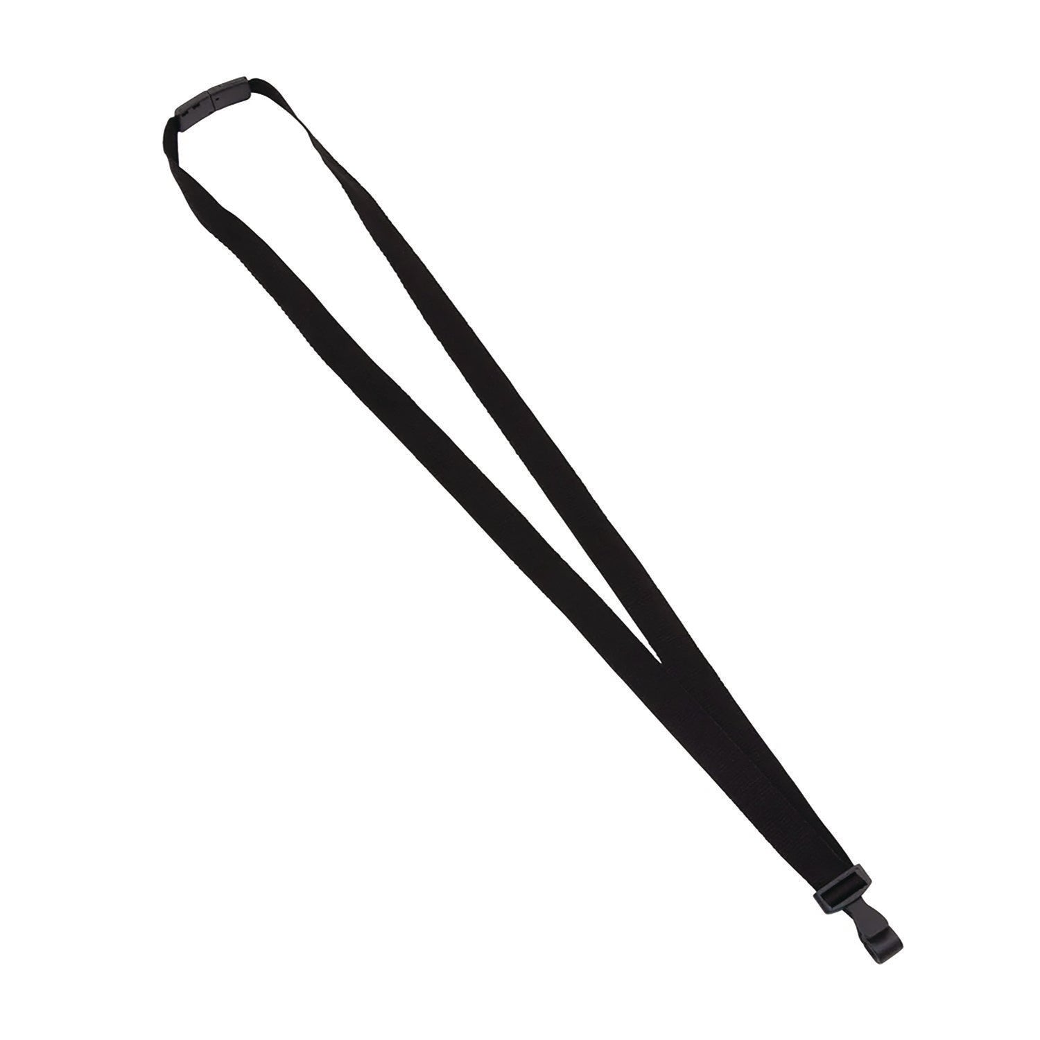Advantus Plastic Hook Flat Breakaway Lanyard - 12 / Pack - 36" Length - Black - Plastic