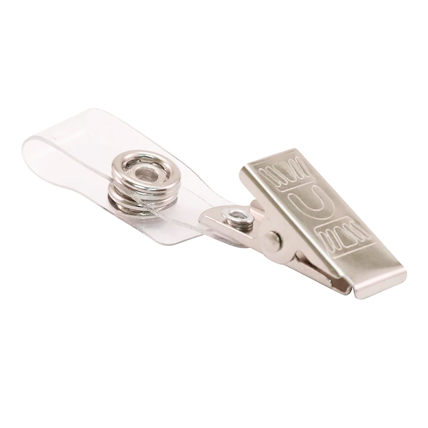 Advantus ID Badge Clip Adapters - Metal, Vinyl - 25 / Pack - Silver