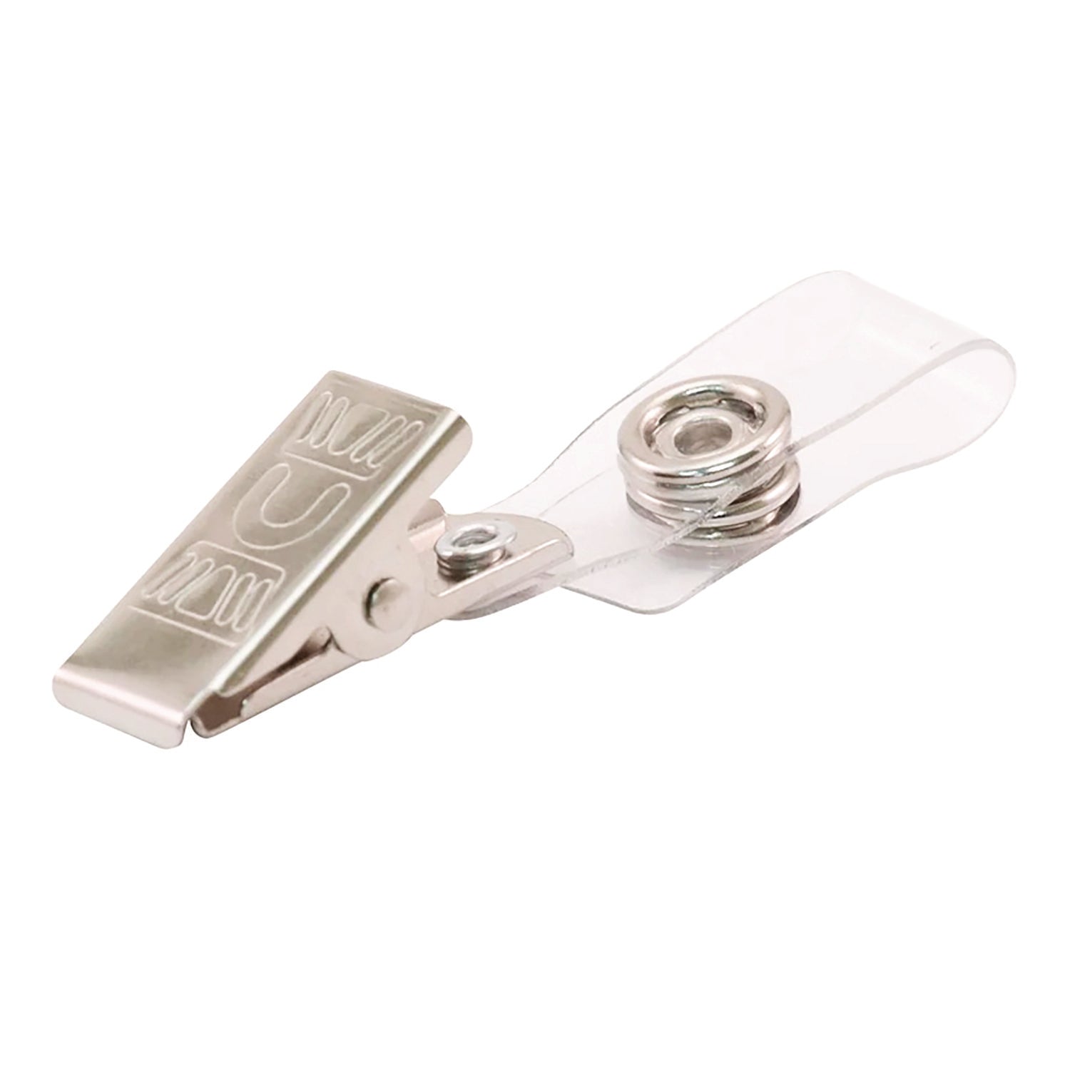 Advantus ID Badge Clip Adapters - Metal, Vinyl - 25 / Pack - Silver