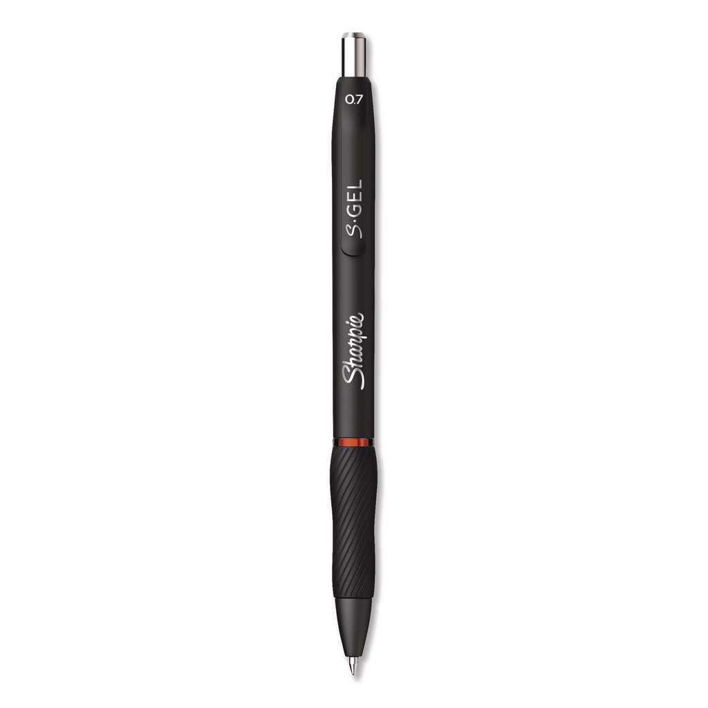 Sharpie S-Gel Pens - Medium Pen Point - 0.7 mm Pen Point Size - Red Gel-based Ink - Black Metal Barrel - 4 / Pack - 2