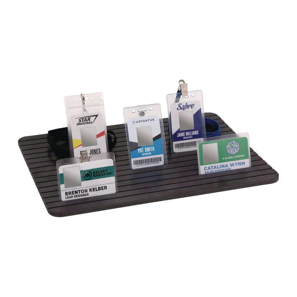 Advantus ID Badge Tray Organizer - 0.3" x 11.4" x 15.4" - Polyvinyl Chloride (PVC) - 1 Each - Black