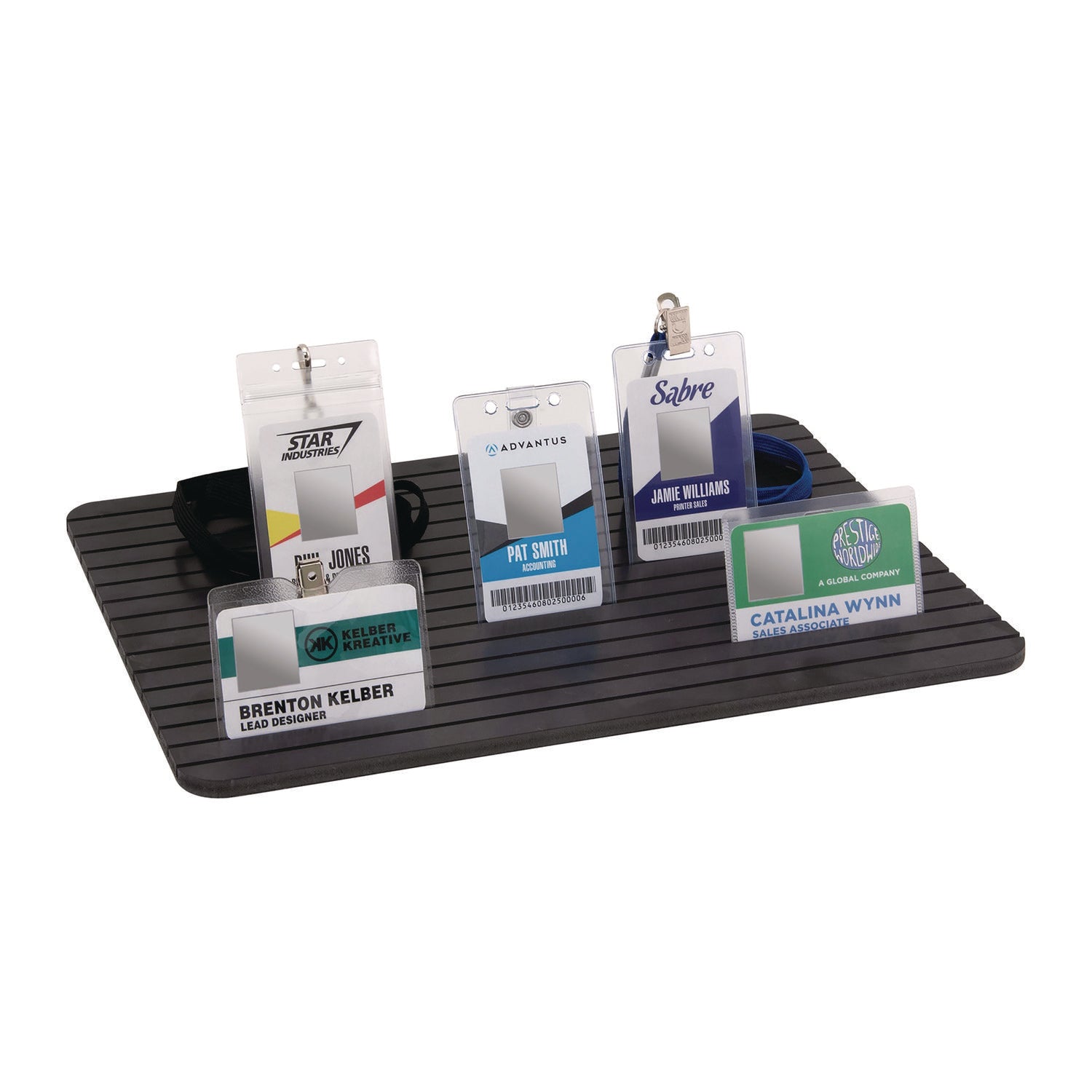 Advantus ID Badge Tray Organizer - 0.3" x 11.4" x 15.4" - Polyvinyl Chloride (PVC) - 1 Each - Black - 2