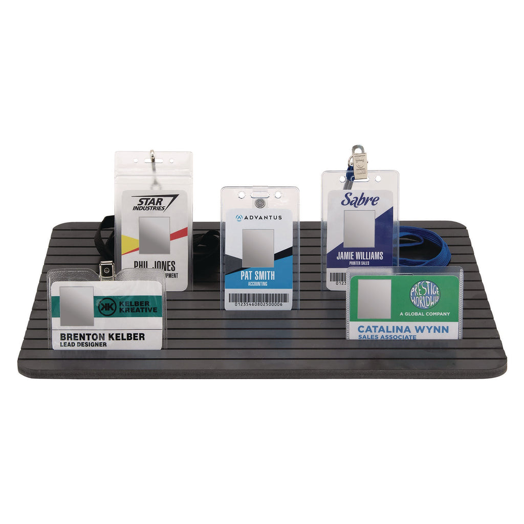 Advantus ID Badge Tray Organizer - 0.3" x 11.4" x 15.4" - Polyvinyl Chloride (PVC) - 1 Each - Black