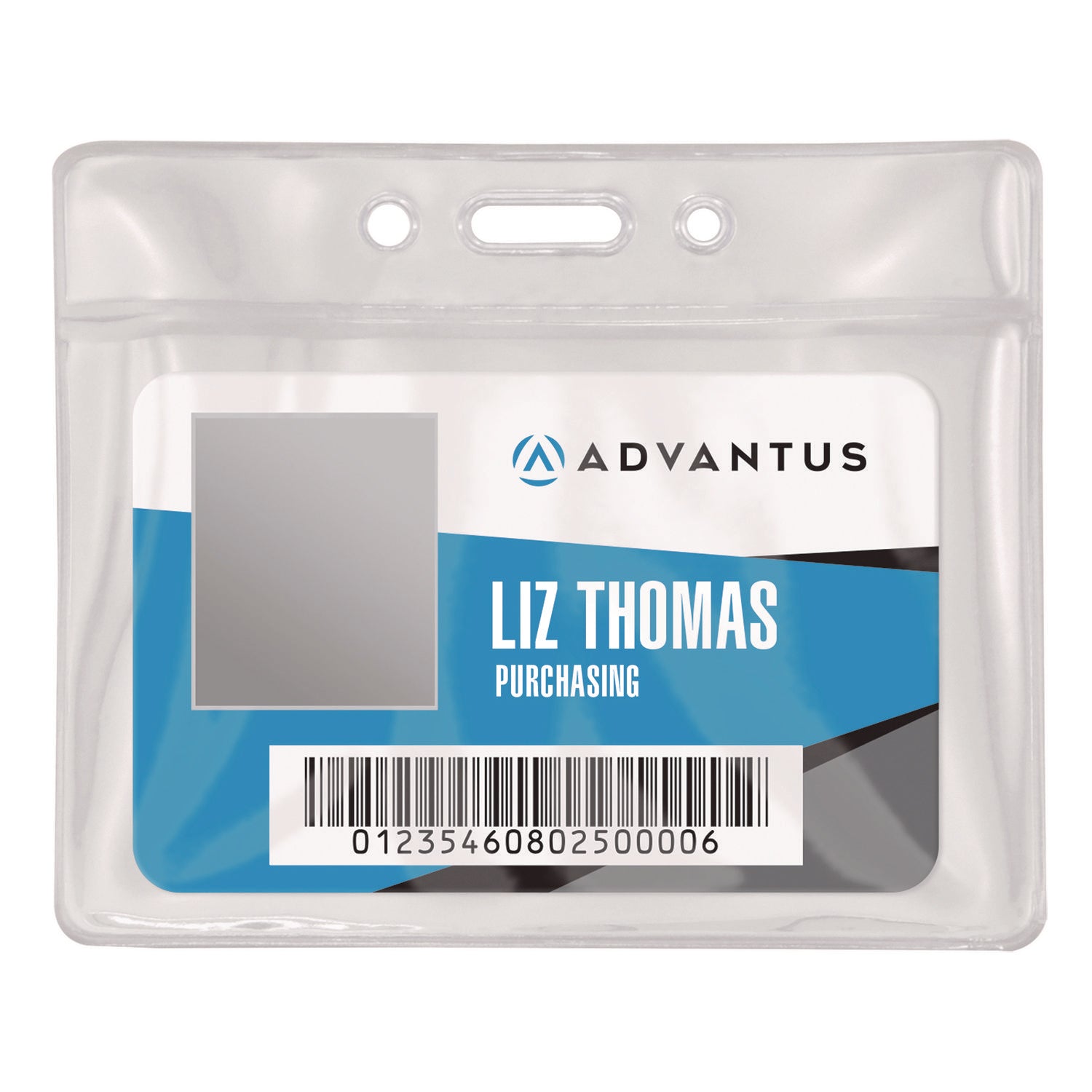 Advantus Vinyl ID Badge Holders - Support 3.50" x 2.50" Media - Horizontal - Vinyl - 50 / Pack - Clear - Durable - 2