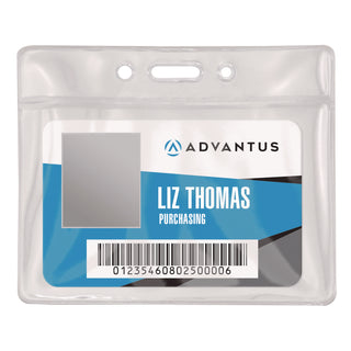 Advantus Vinyl ID Badge Holders - Support 3.50" x 2.50" Media - Horizontal - Vinyl - 50 / Pack - Clear - Durable