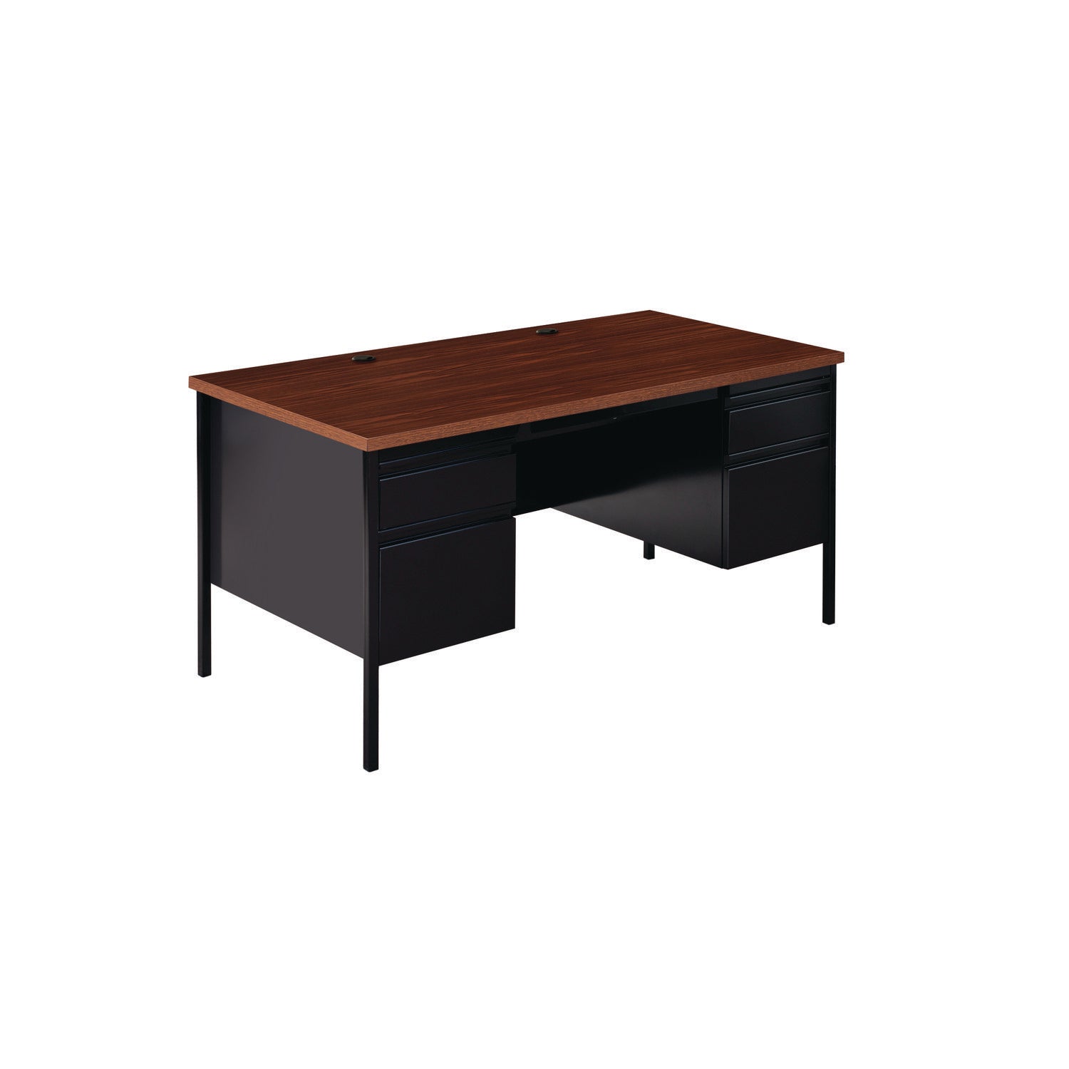 double-pedestal-steel-desk-60-x-30-x-295-mocha-black-black-legs_alehsd6030bm - 3