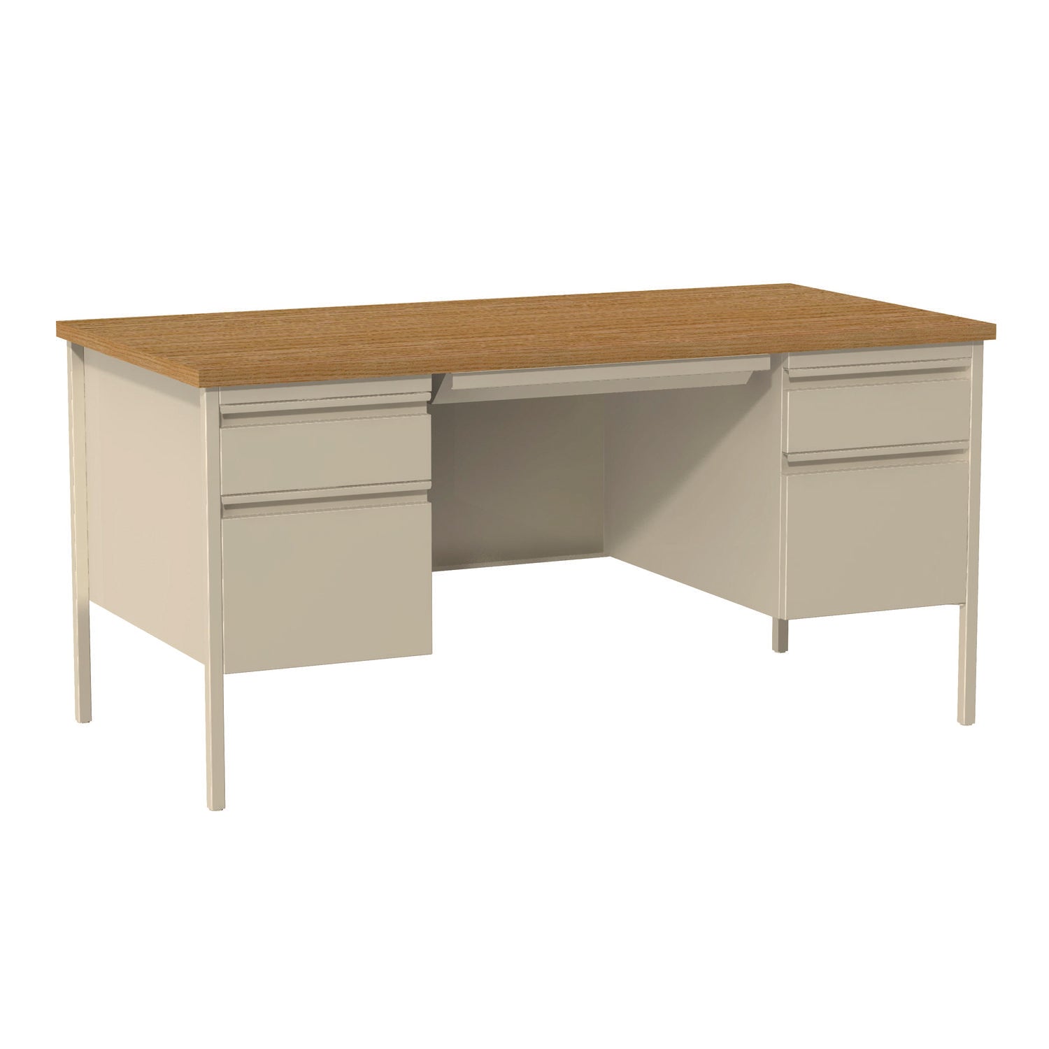 double-pedestal-steel-desk-60-x-30-x-295-cherry-putty-putty-legs_alehsd6030pc - 4