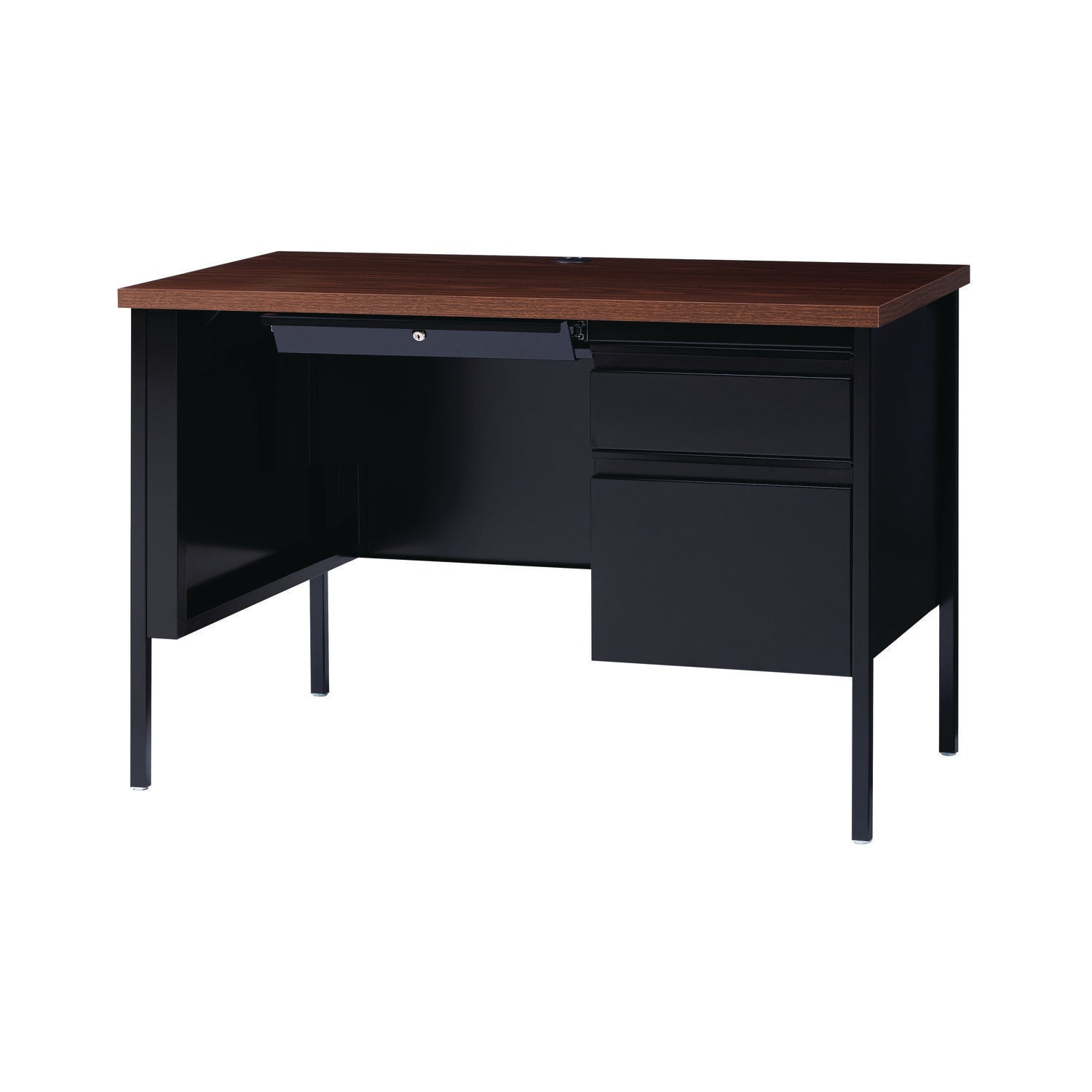 single-pedestal-steel-desk-455-x-24-x-295-mocha-black-black-legs_alehsd4524bm - 2