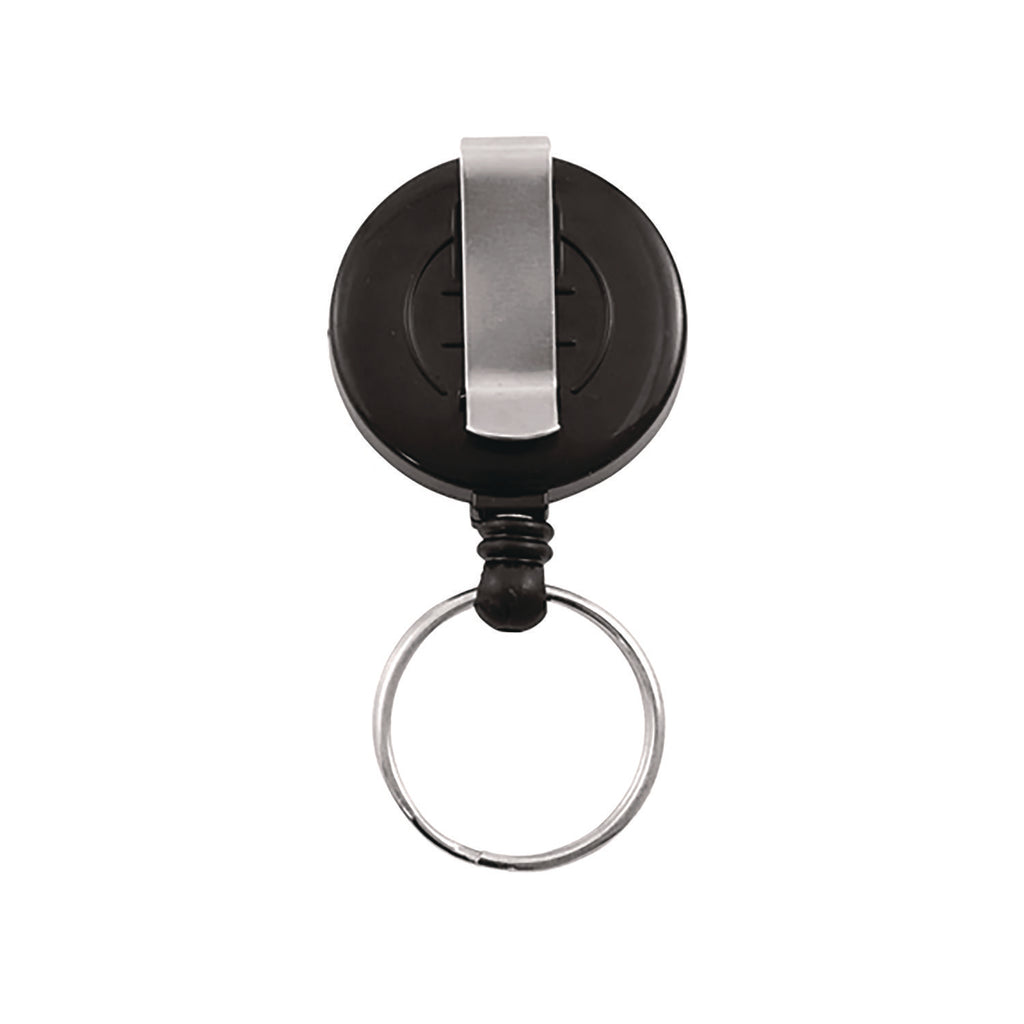 Advantus Clip-on Ring Retractable ID Reel - 12 / Box - Black - Sturdy