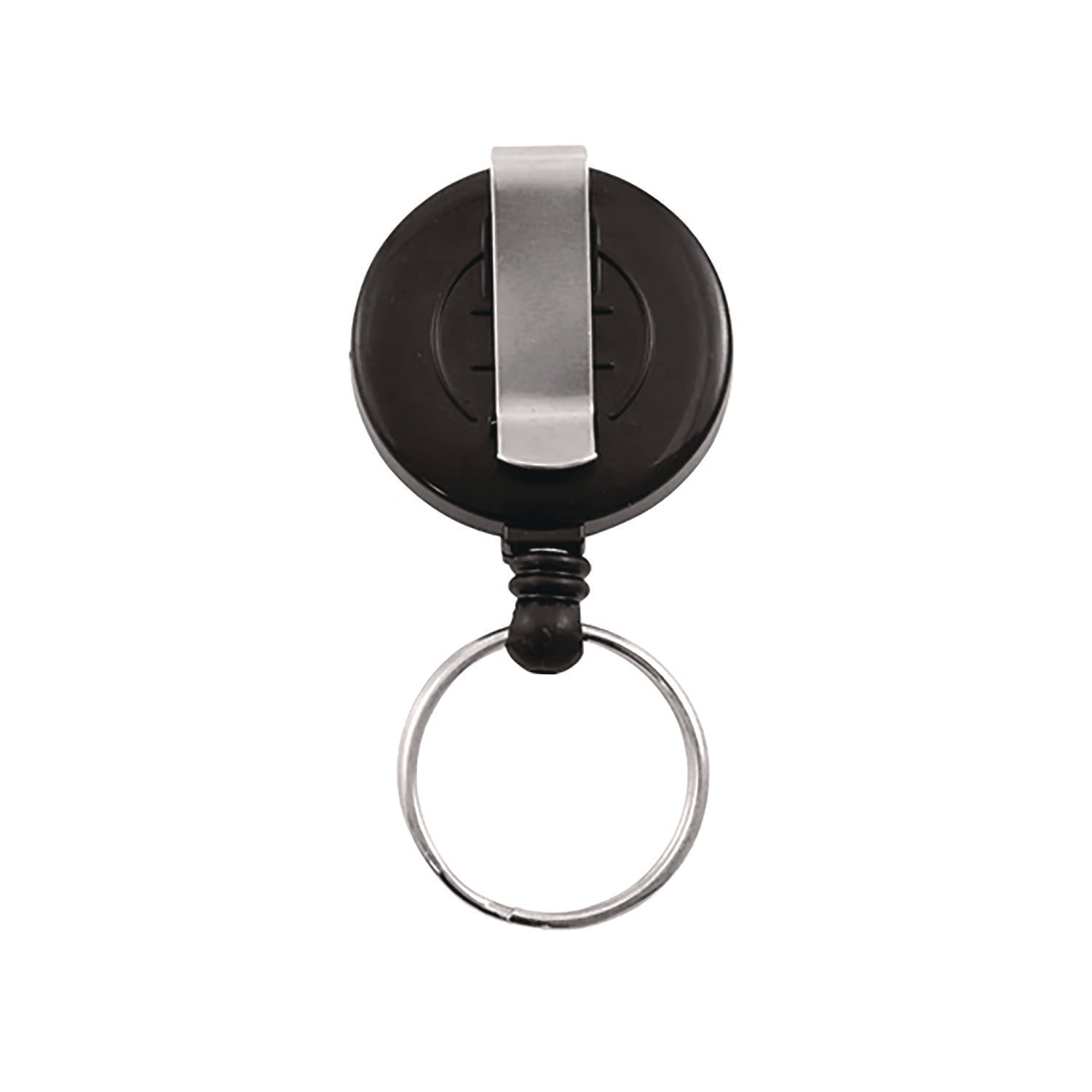 Advantus Clip-on Ring Retractable ID Reel - 12 / Box - Black - Sturdy