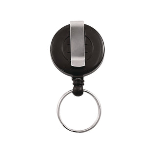 Advantus Clip-on Ring Retractable ID Reel - 12 / Box - Black - Sturdy