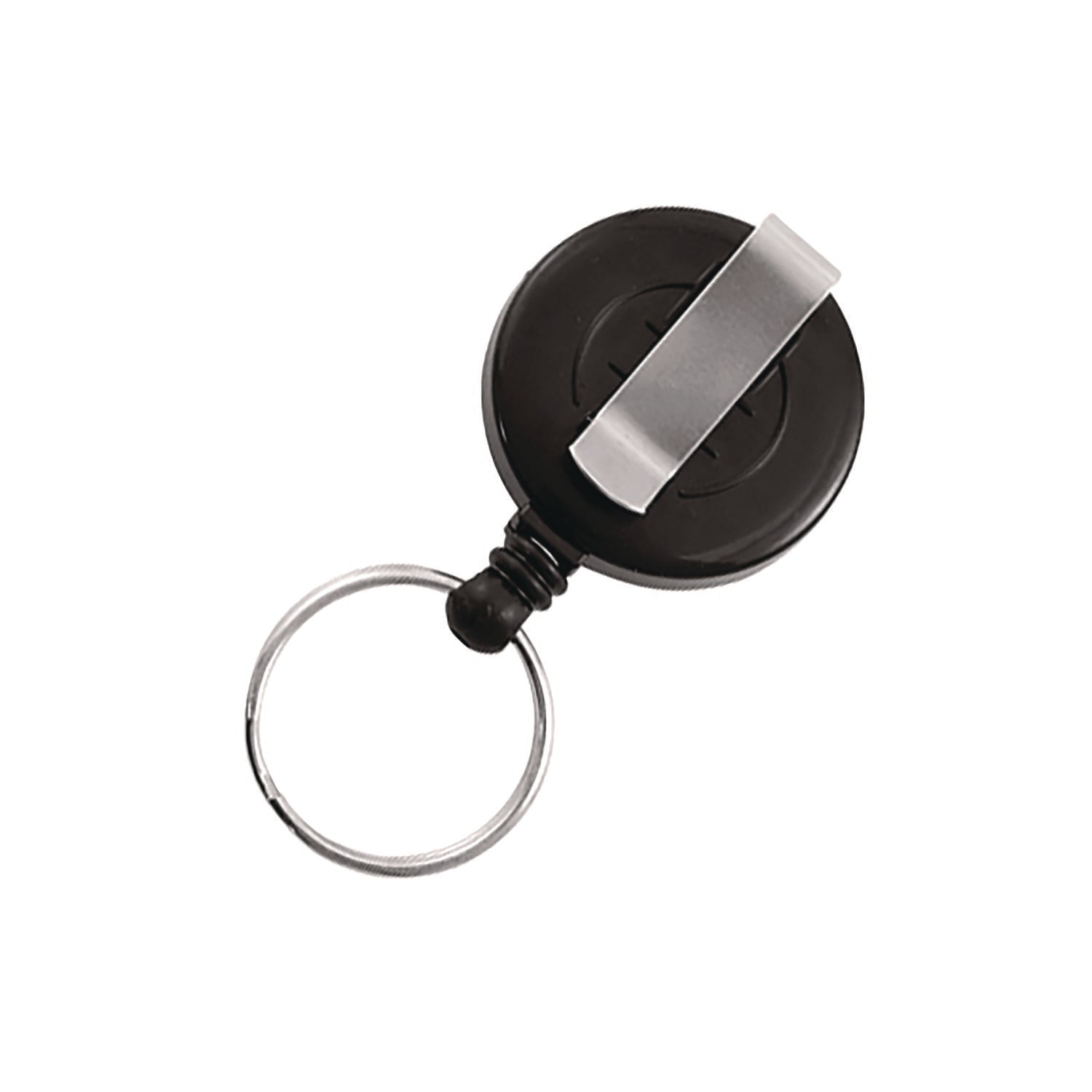 Advantus Clip-on Ring Retractable ID Reel - 12 / Box - Black - Sturdy