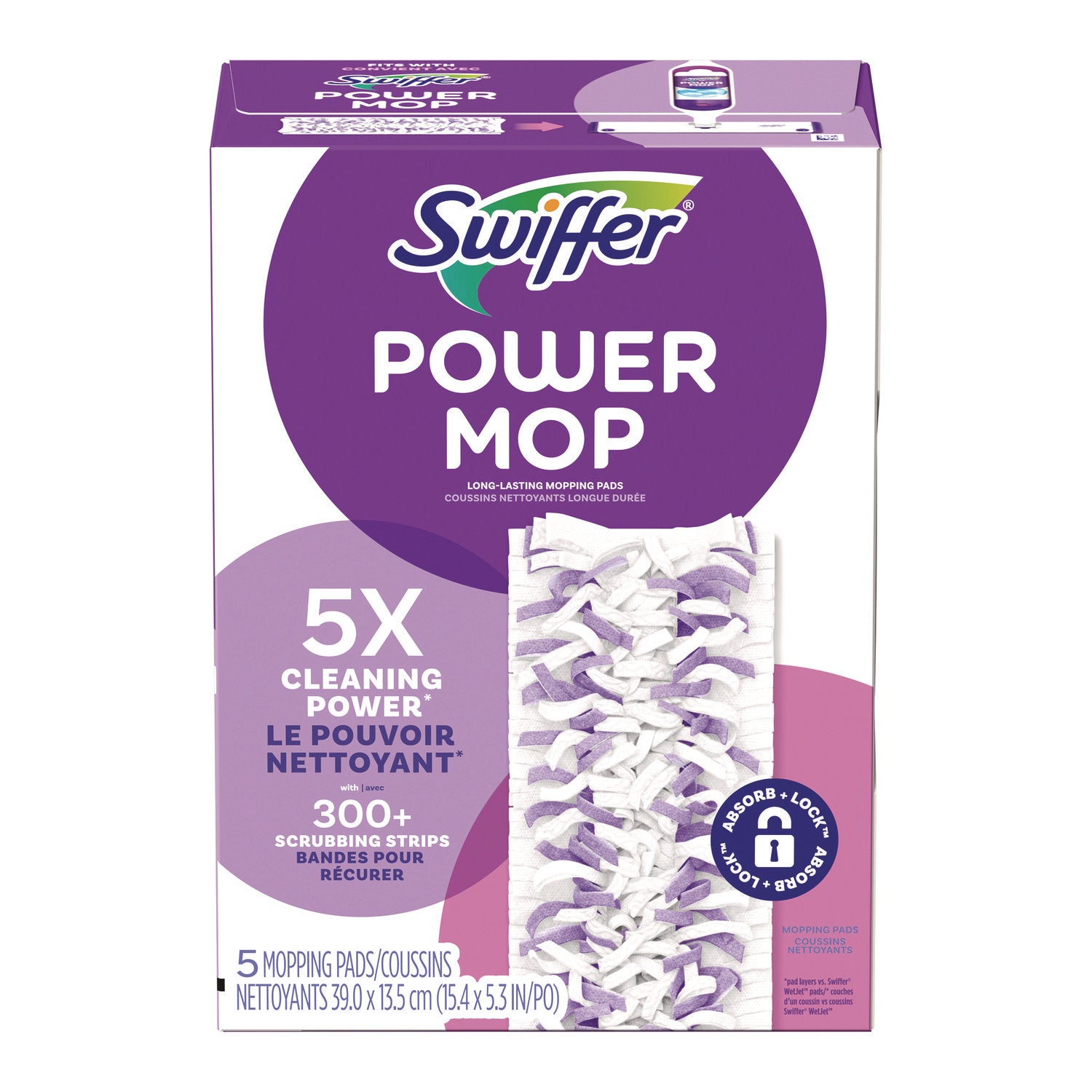 Swiffer PowerMop Mopping Pads - Purple - 5 / Box - 2