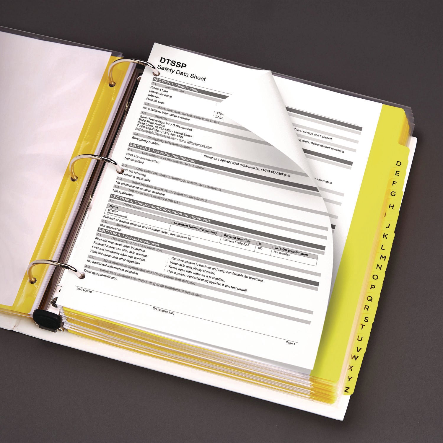 heavy-duty-preprinted-safety-data-sheet-binder-3-rings-3-capacity-11-x-85-yellow-red_ave18952 - 3