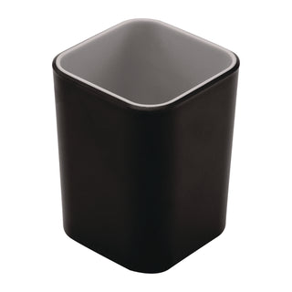 Advantus Fusion Pencil Cup - 4" x 2.8" x 2.8" x - Polystyrene - 1 Each - Black, Gray - Sturdy