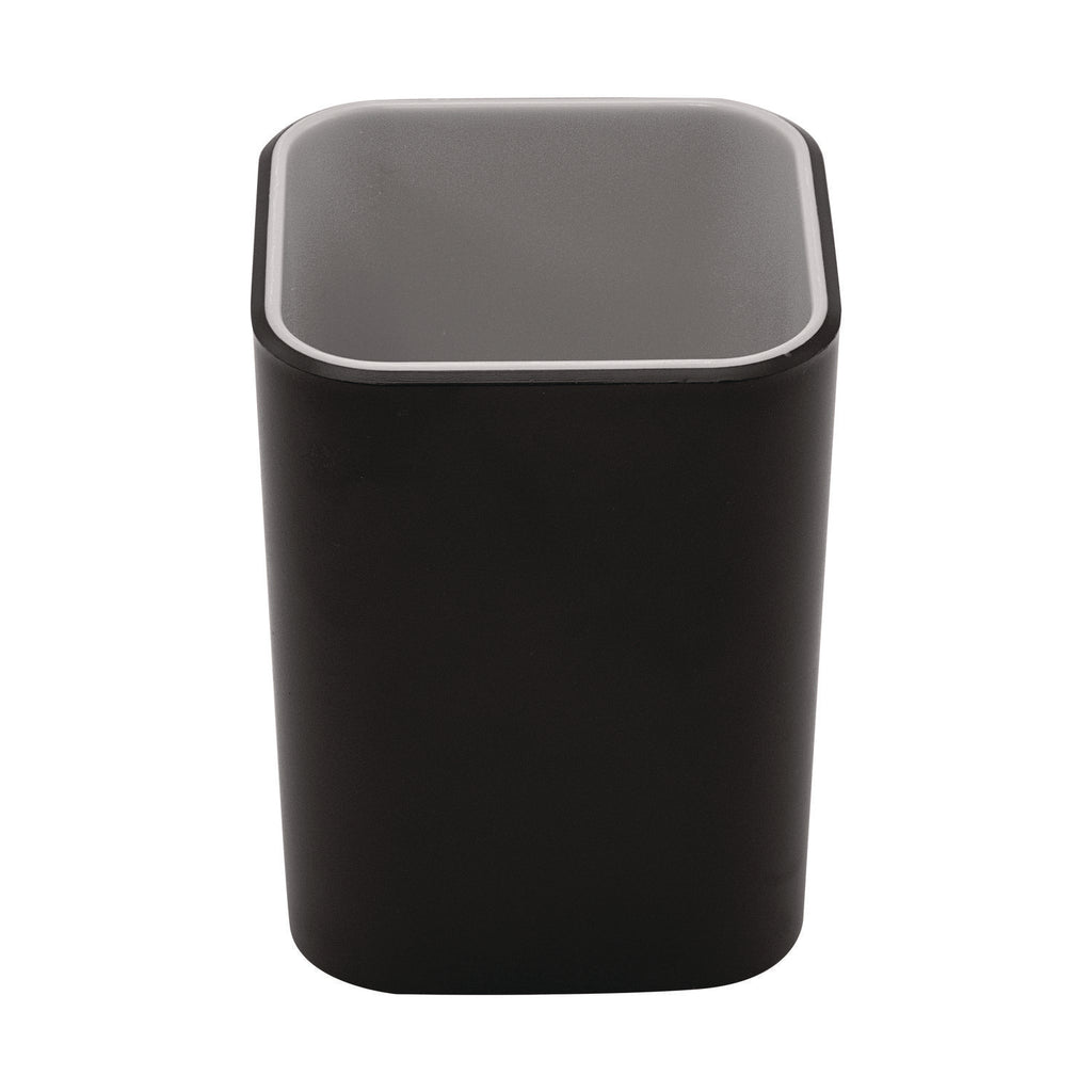 Advantus Fusion Pencil Cup - 4" x 2.8" x 2.8" x - Polystyrene - 1 Each - Black, Gray - Sturdy