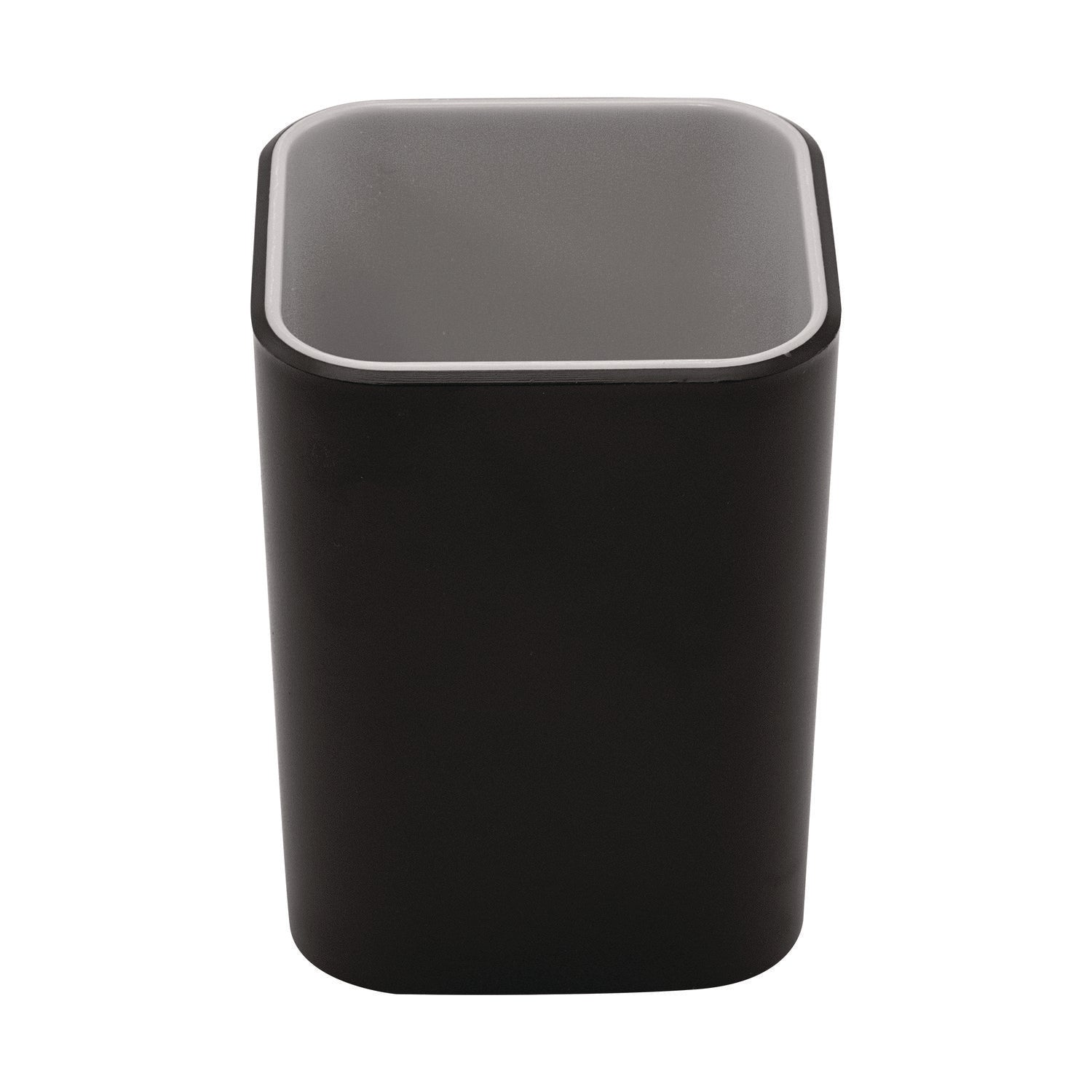 Advantus Fusion Pencil Cup - 4" x 2.8" x 2.8" x - Polystyrene - 1 Each - Black, Gray - Sturdy