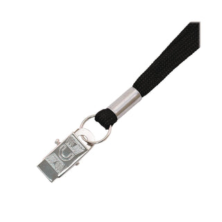 Advantus Flat Clip Lanyard - 100 / Box - 36" Length - Black - Woven, Metal