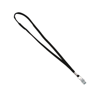 Advantus Flat Clip Lanyard - 100 / Box - 36" Length - Black - Woven, Metal