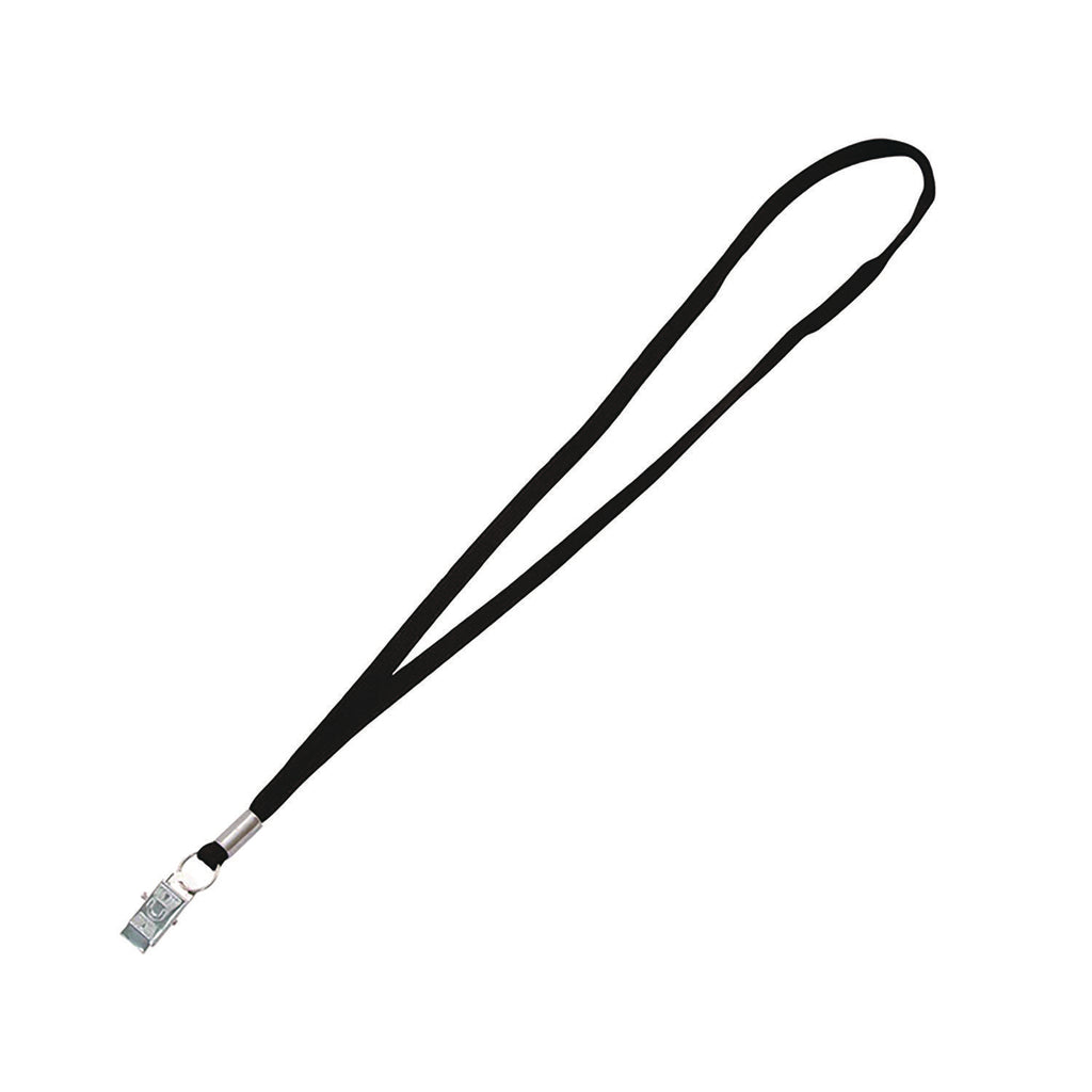 Advantus Flat Clip Lanyard - 100 / Box - 36" Length - Black - Woven, Metal