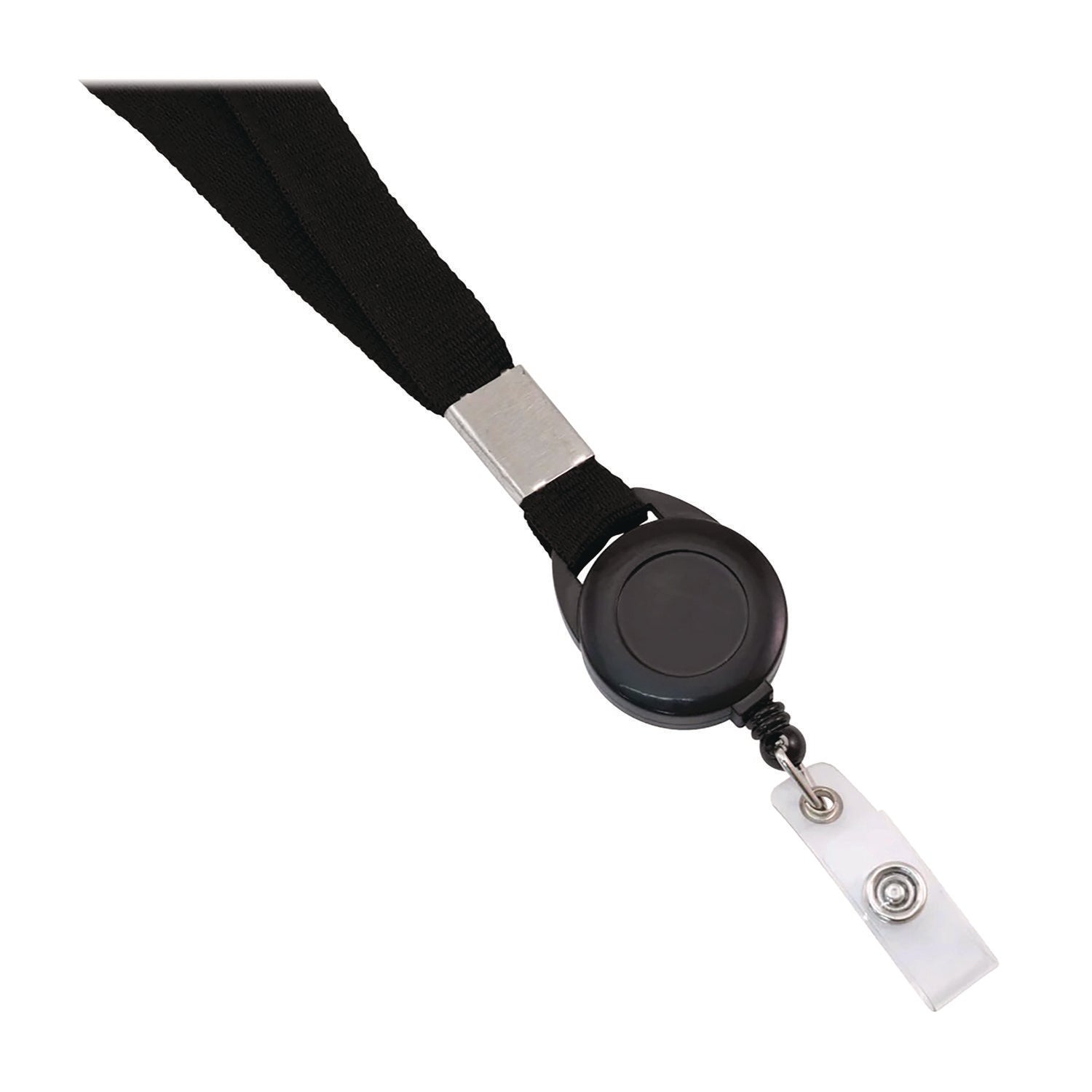 Advantus Badge Reel Lanyard - 12 / Pack - 36" Length - Black - Woven