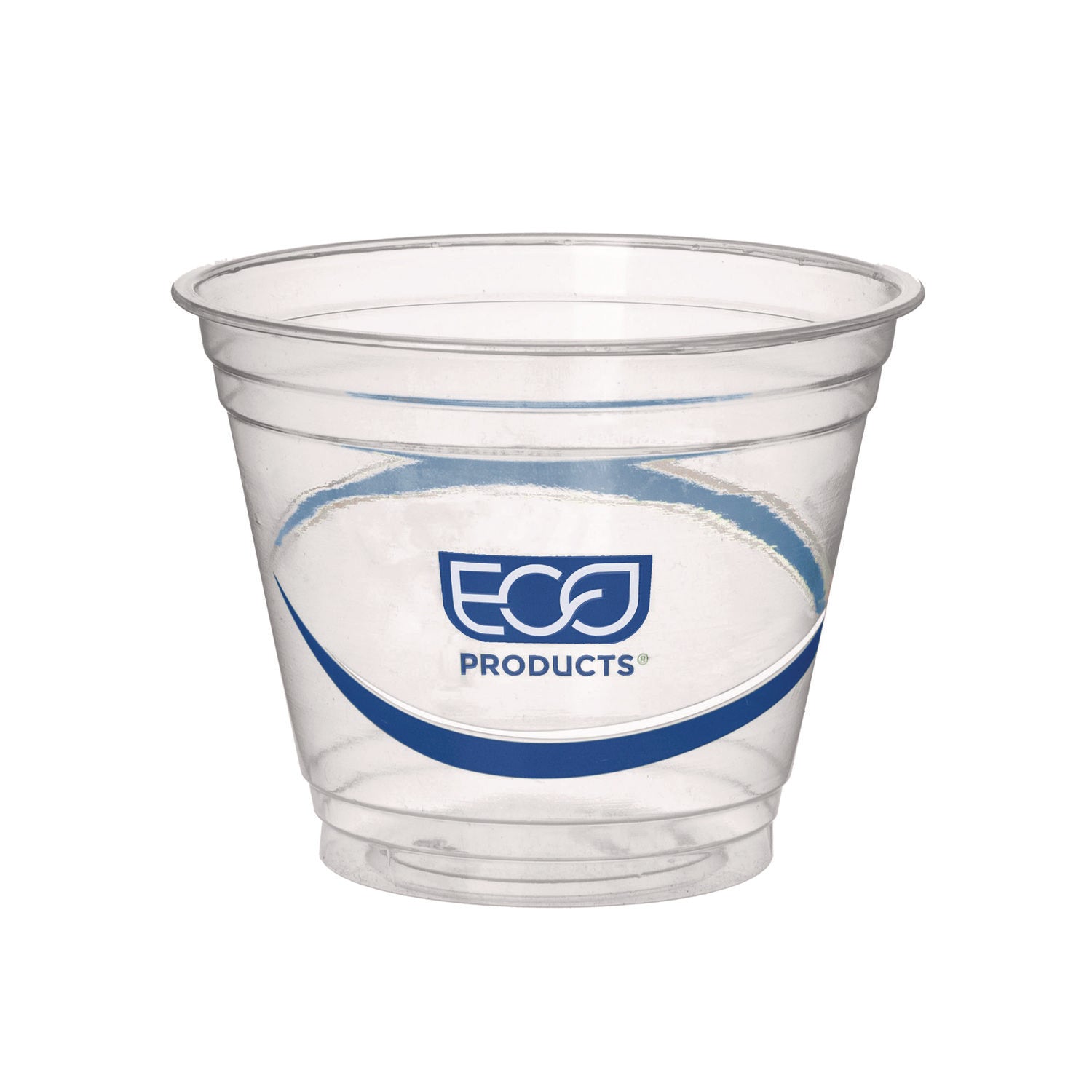 BlueStripe 25% Recycled Content Cold Cups, 9 oz, Clear/Blue, 50/Pack, 20 Packs/Carton - 