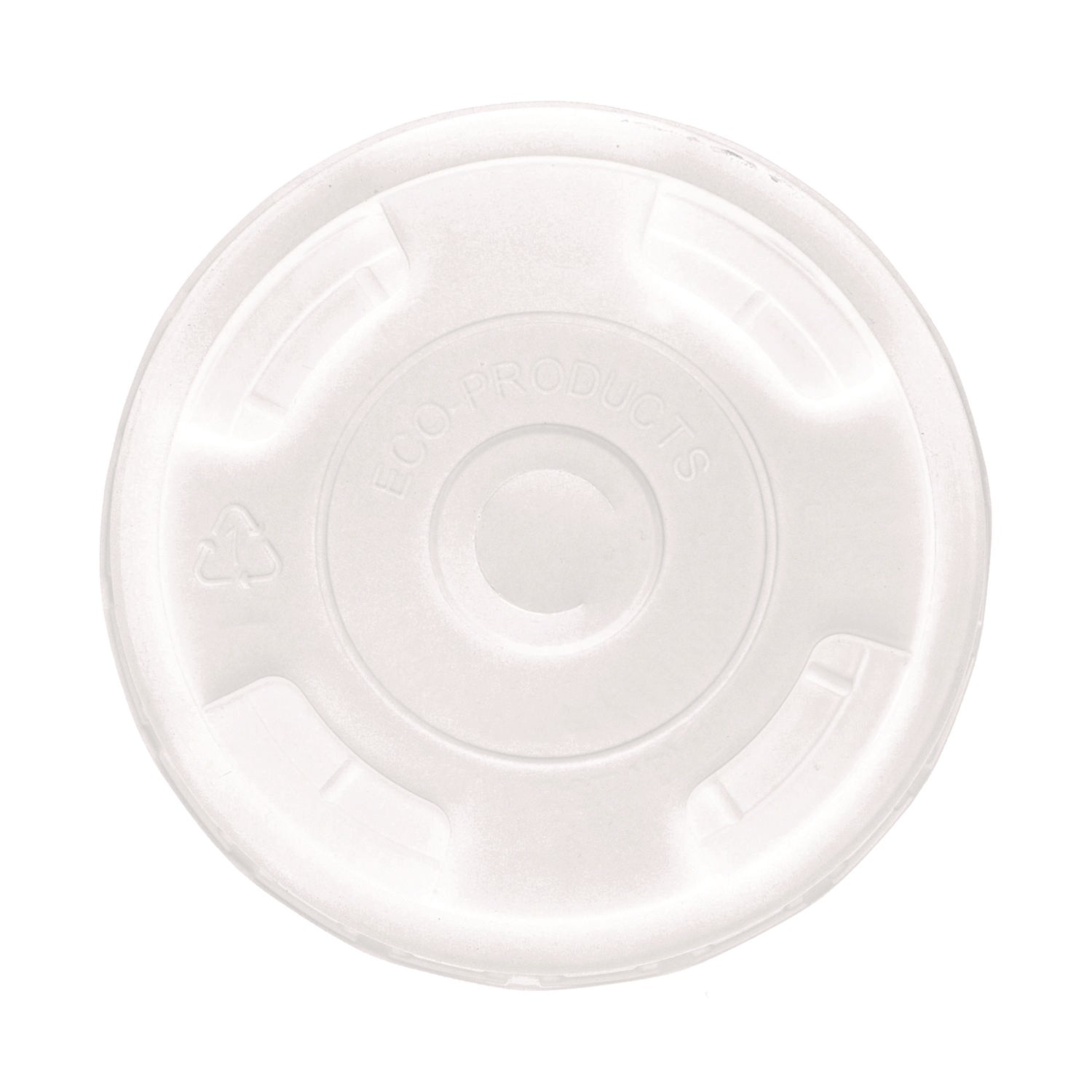 BlueStripe Recycled Content Cold Cup Flat Lids, Fits 9 oz to 24 oz Cups, Clear, 100/Pack, 10 Packs/Carton - 