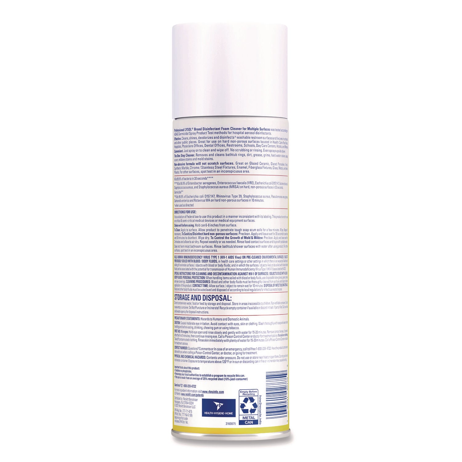 Disinfectant Foam Cleaner, 24 oz Aerosol Spray - 