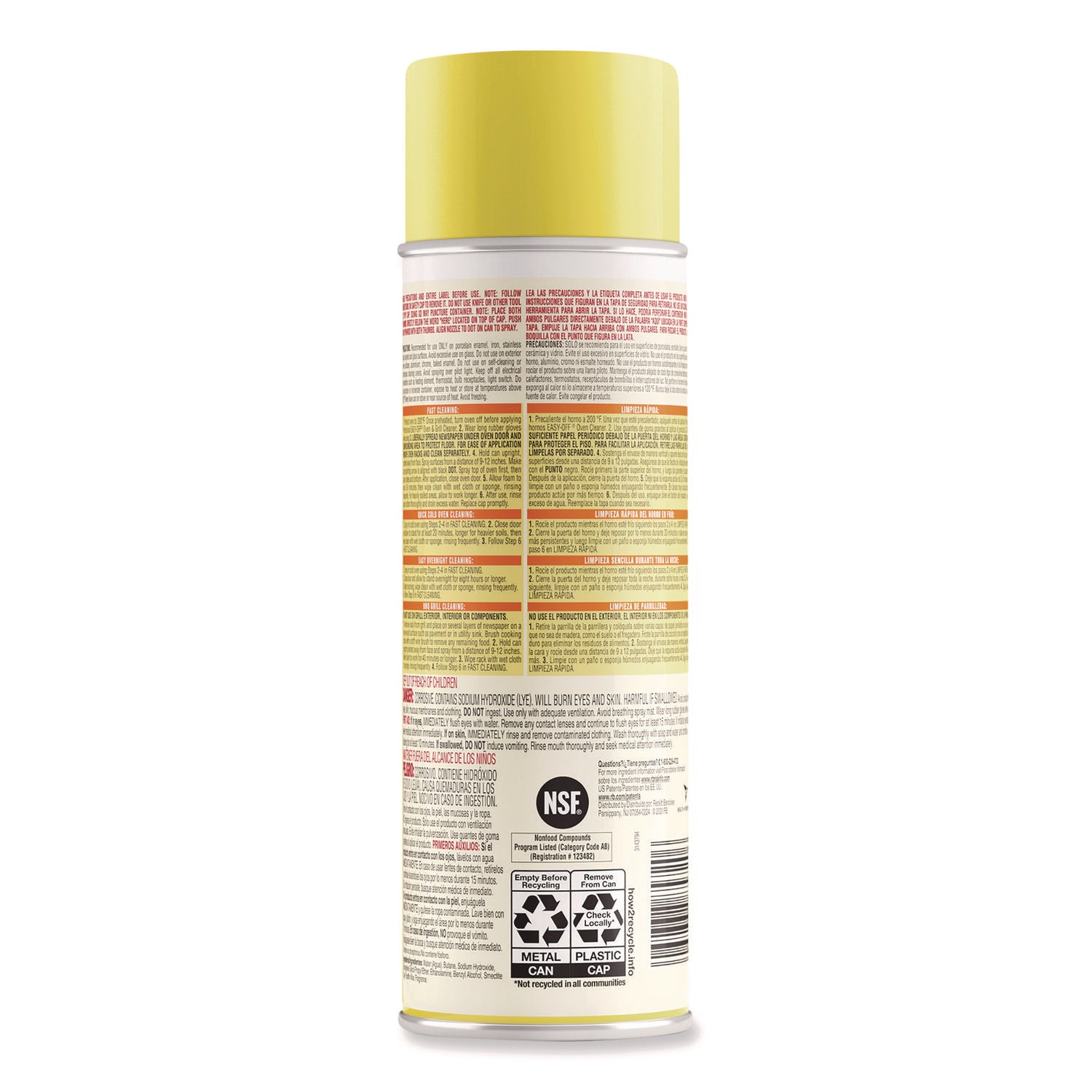 Oven and Grill Cleaner, Unscented, 24 oz Aerosol Spray