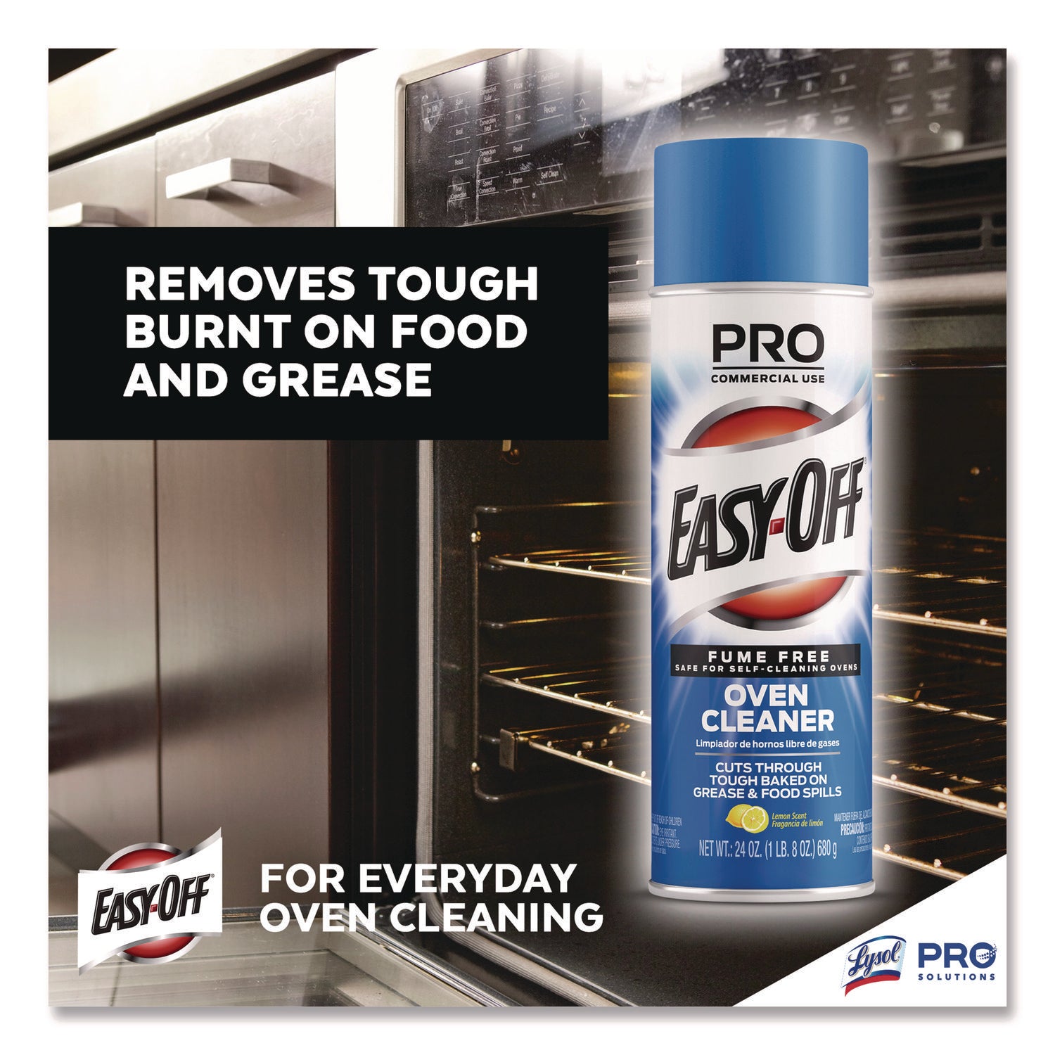 Fume-Free Max Oven Cleaner, Foam, Lemon, 24 oz Aerosol Spray