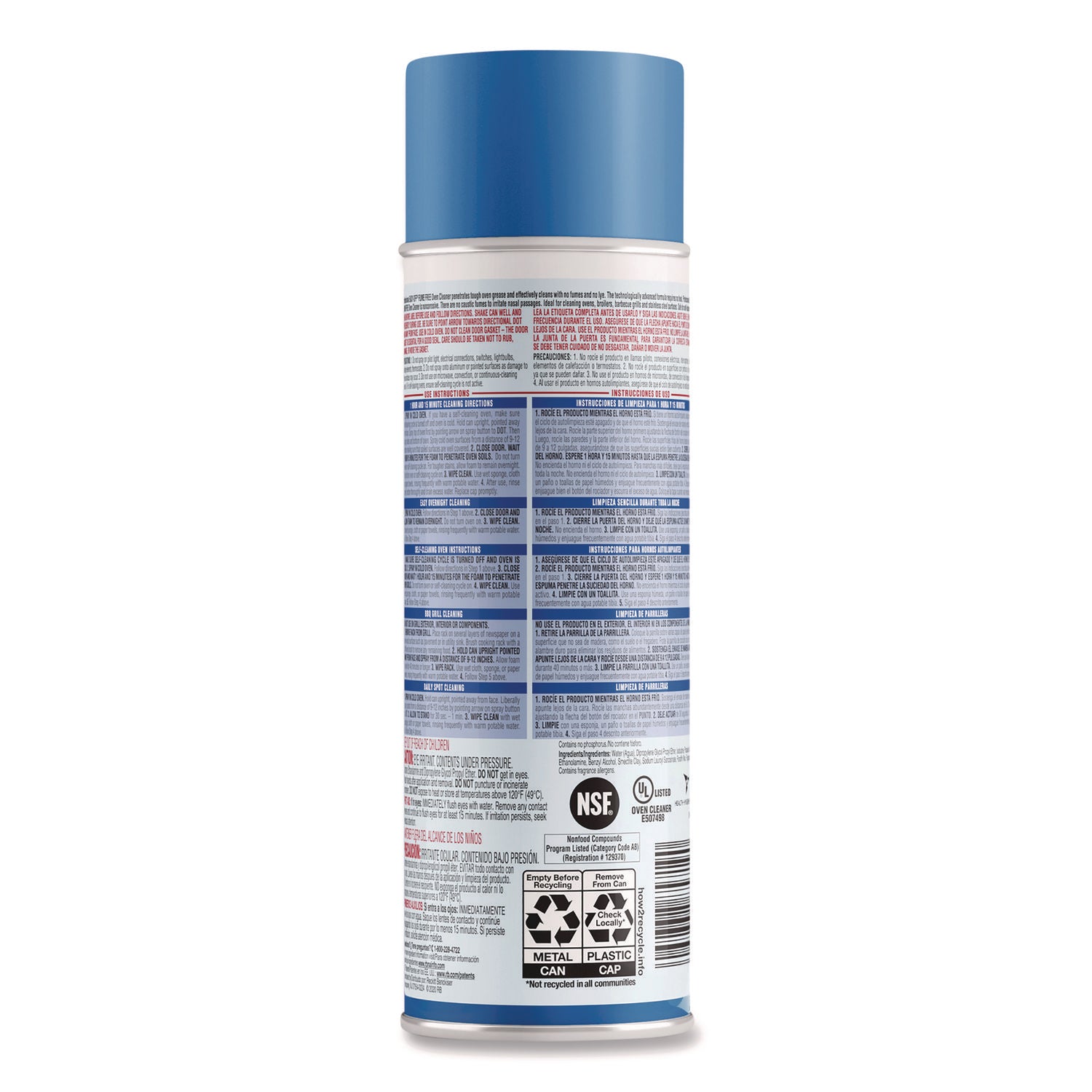Fume-Free Max Oven Cleaner, Foam, Lemon, 24 oz Aerosol Spray