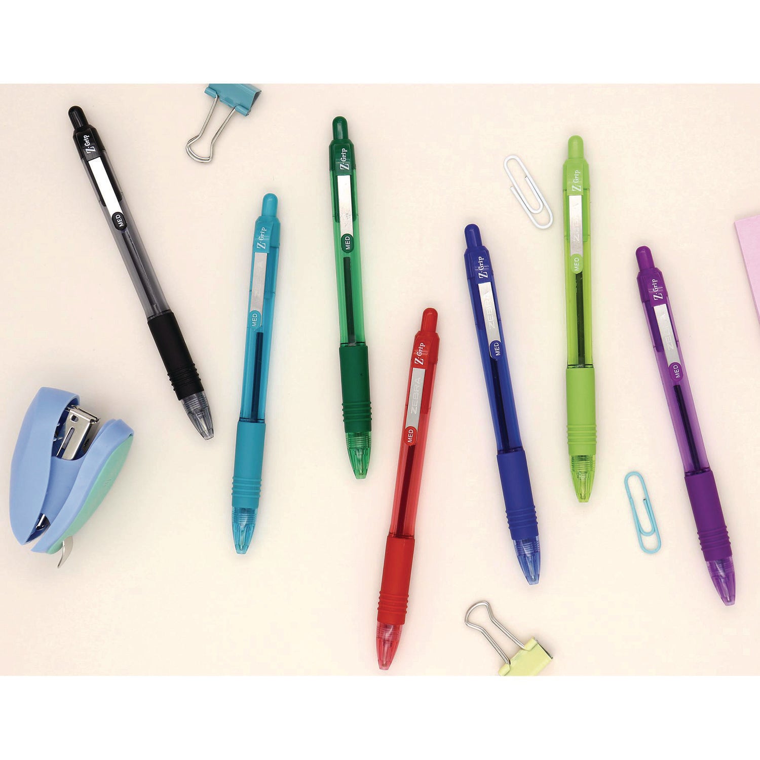 Z-Grip Ballpoint Pen, Retractable, Medium 1 mm, Assorted Artistic Ink Colors, Assorted Barrel Colors, 24/Pack