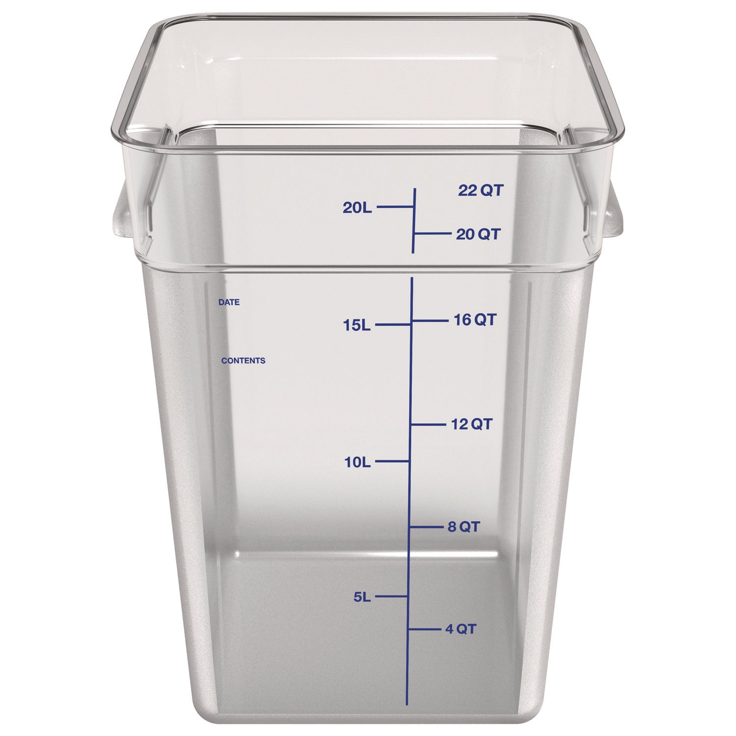 squares-polycarbonate-food-storage-container-22-qt-11-13-x-1113-x-1572-clear-plastic_cfs1195607 - 4