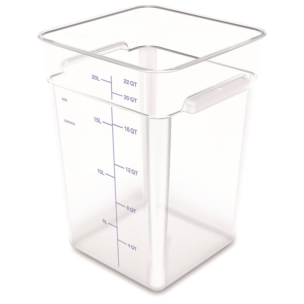 squares-polycarbonate-food-storage-container-22-qt-11-13-x-1113-x-1572-clear-plastic_cfs1195607 - 1