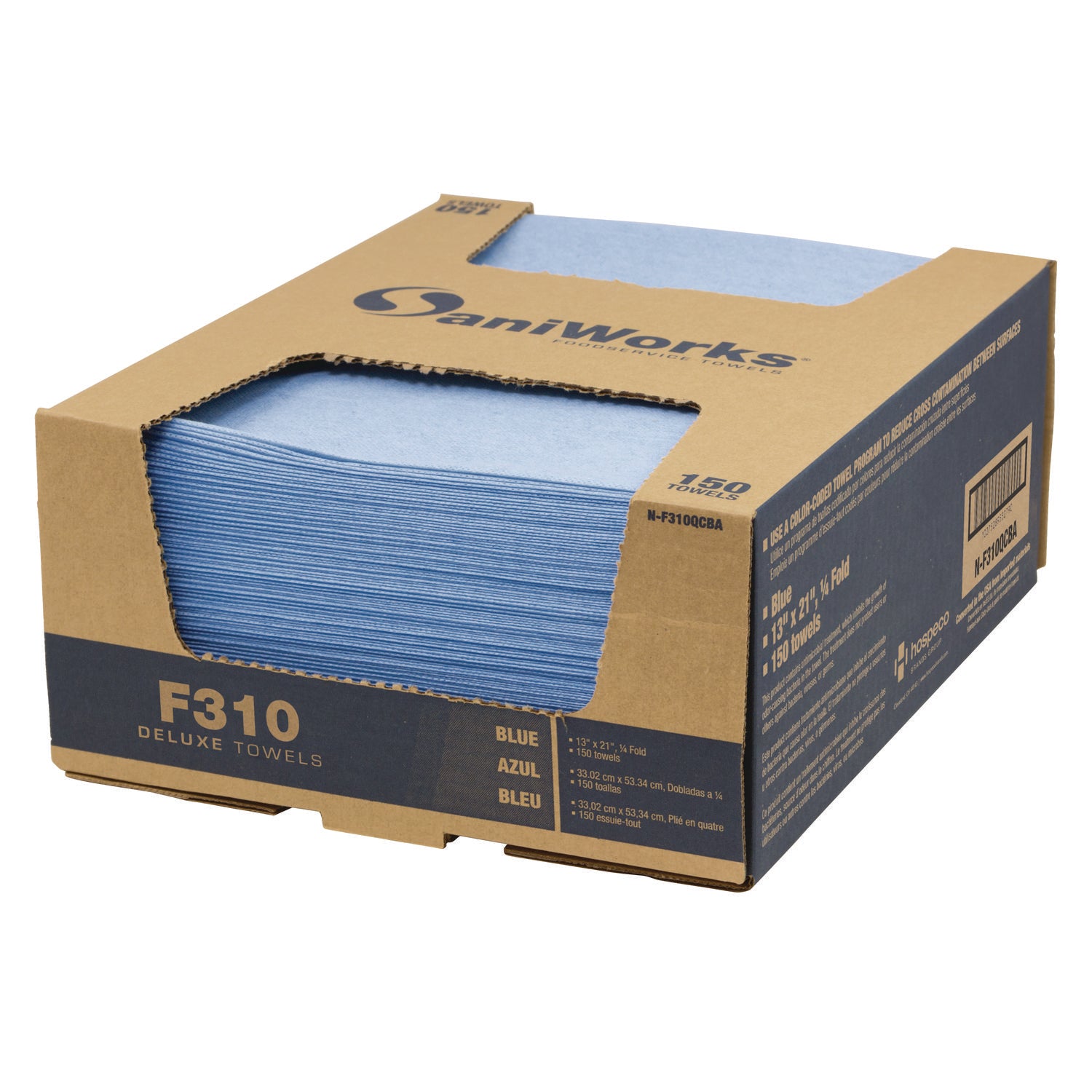 deluxe-foodservice-wiper-1-ply-13-x-21-blue-150-carton_hosnf310qcba - 1