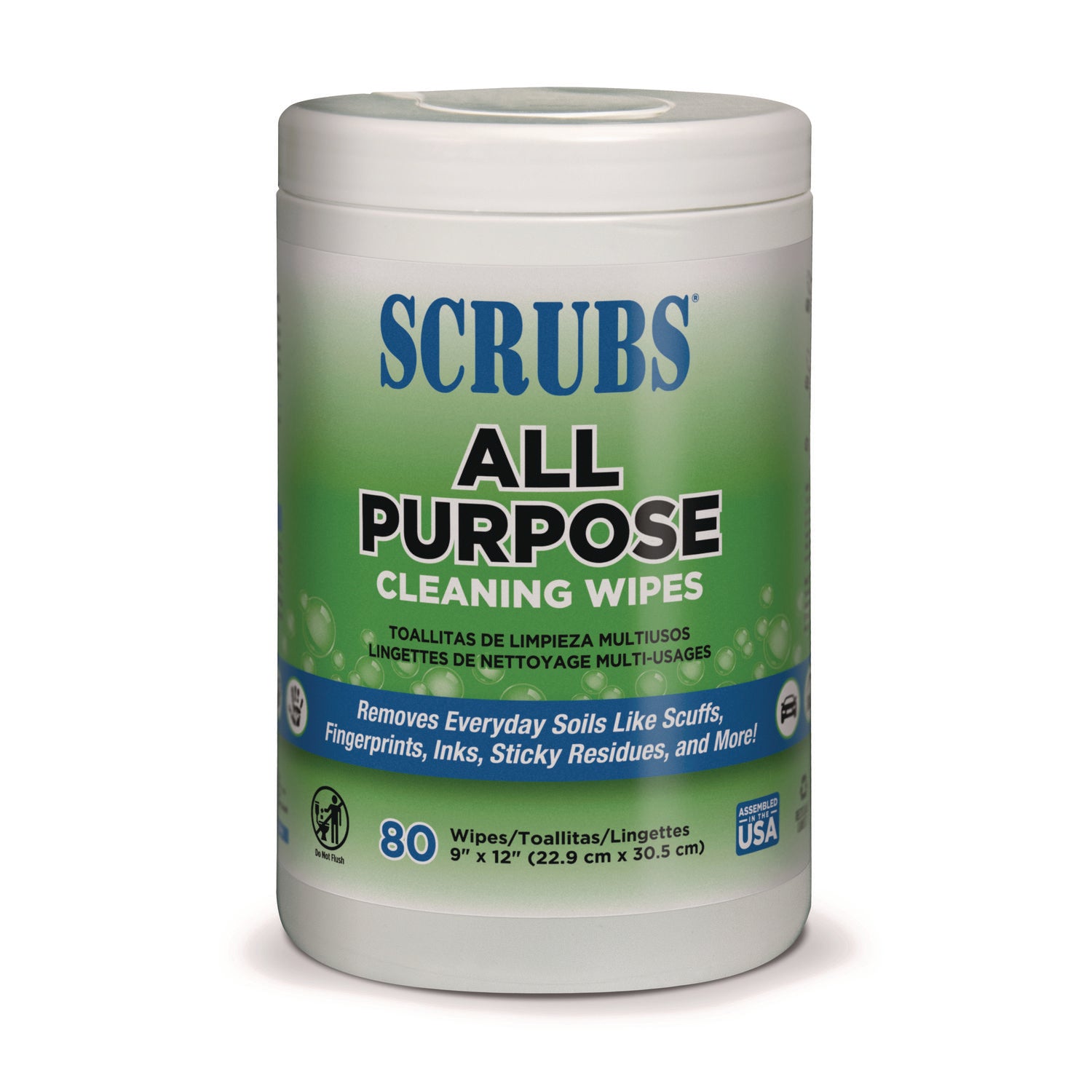 Multi-Surface Wipes, 9 x 12, Citrus Scent, White, 80 Wipes/Canister, 6 Canisters/Carton