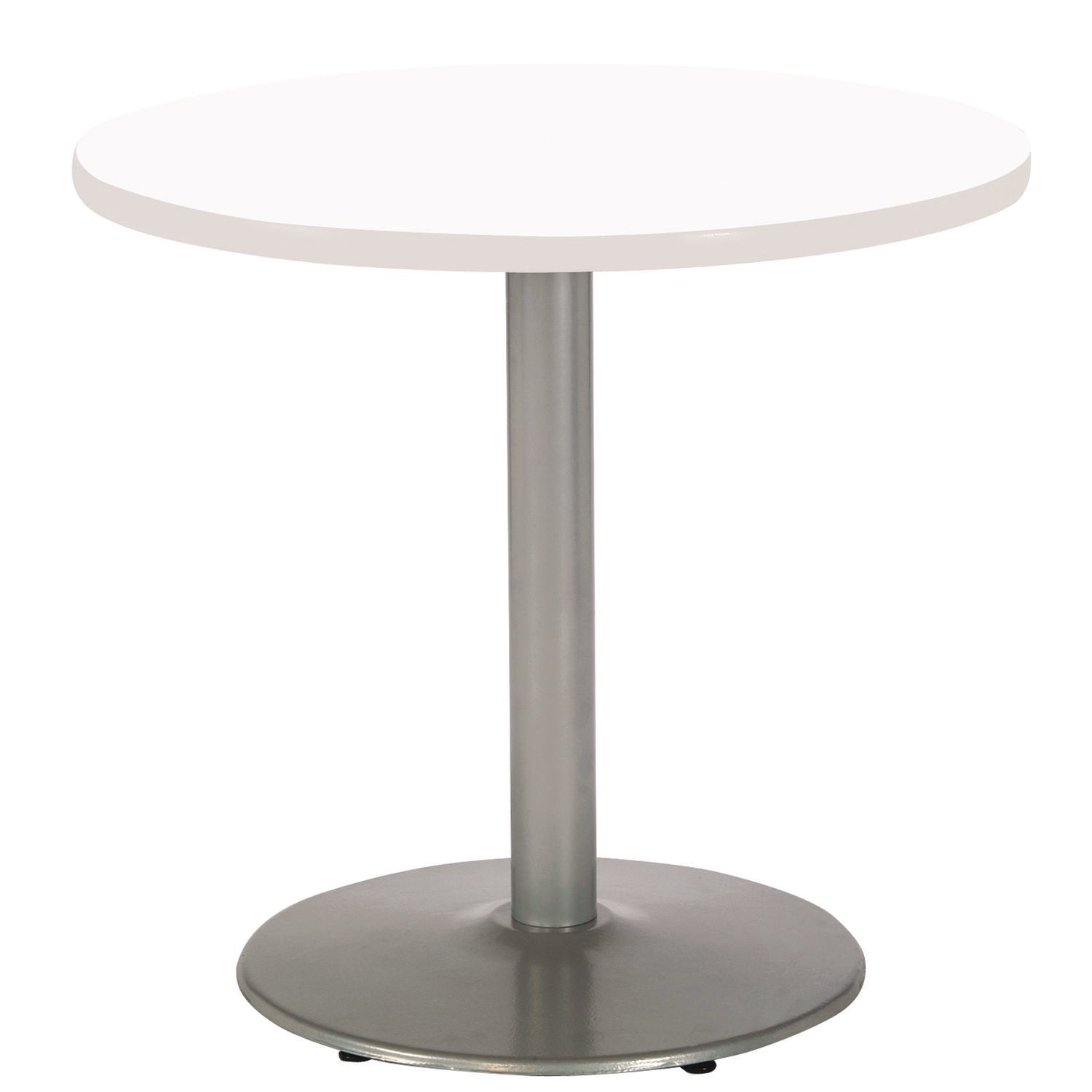 Pedestal Table with Four Navy Kool Series Chairs, Round, 36" Dia x 29h, Designer White, Ships in 4-6 Business Days