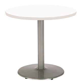 Pedestal Table with Four Navy Kool Series Chairs, Round, 36" Dia x 29h, Designer White, Ships in 4-6 Business Days
